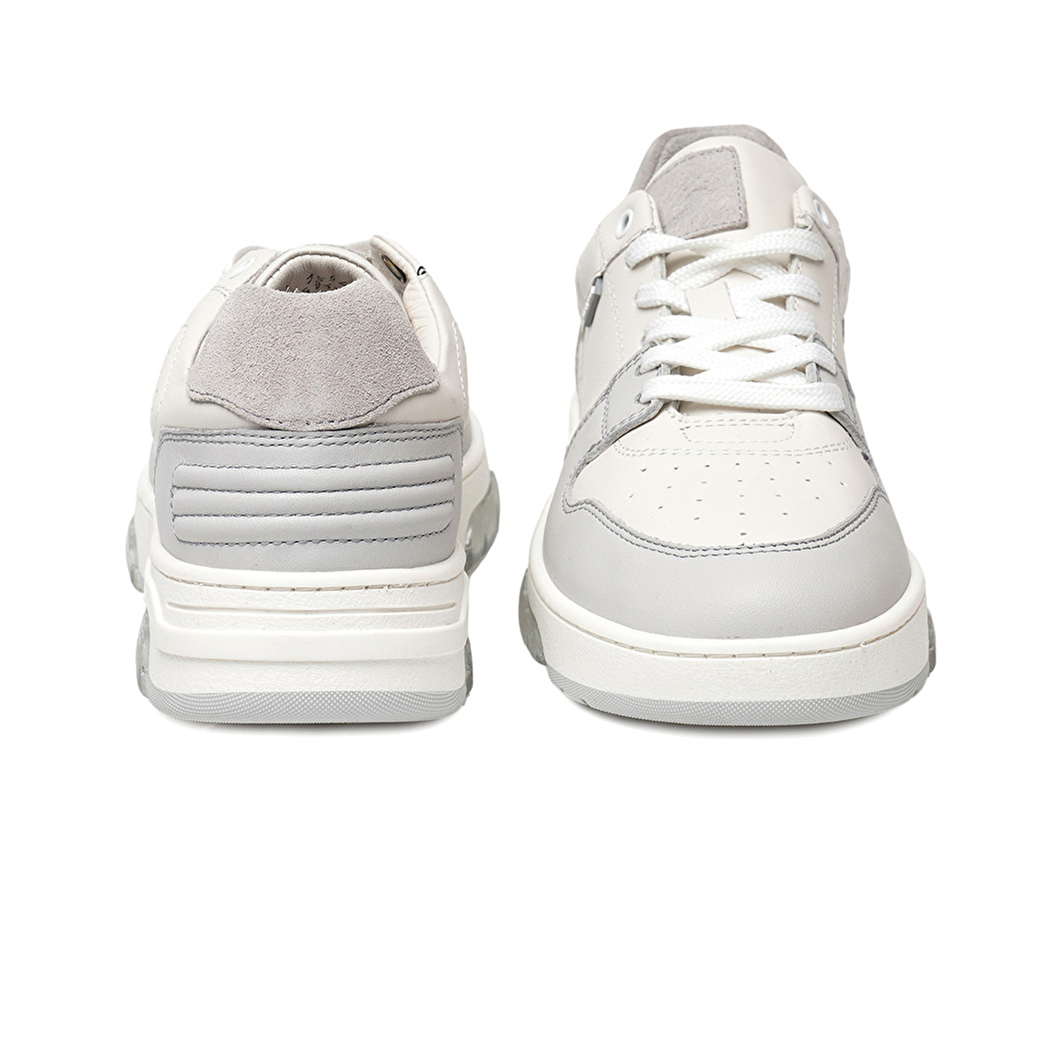 Kadın Beyaz Gri Hakiki Deri Sneaker Ayakkabı 3K2SA33021-7