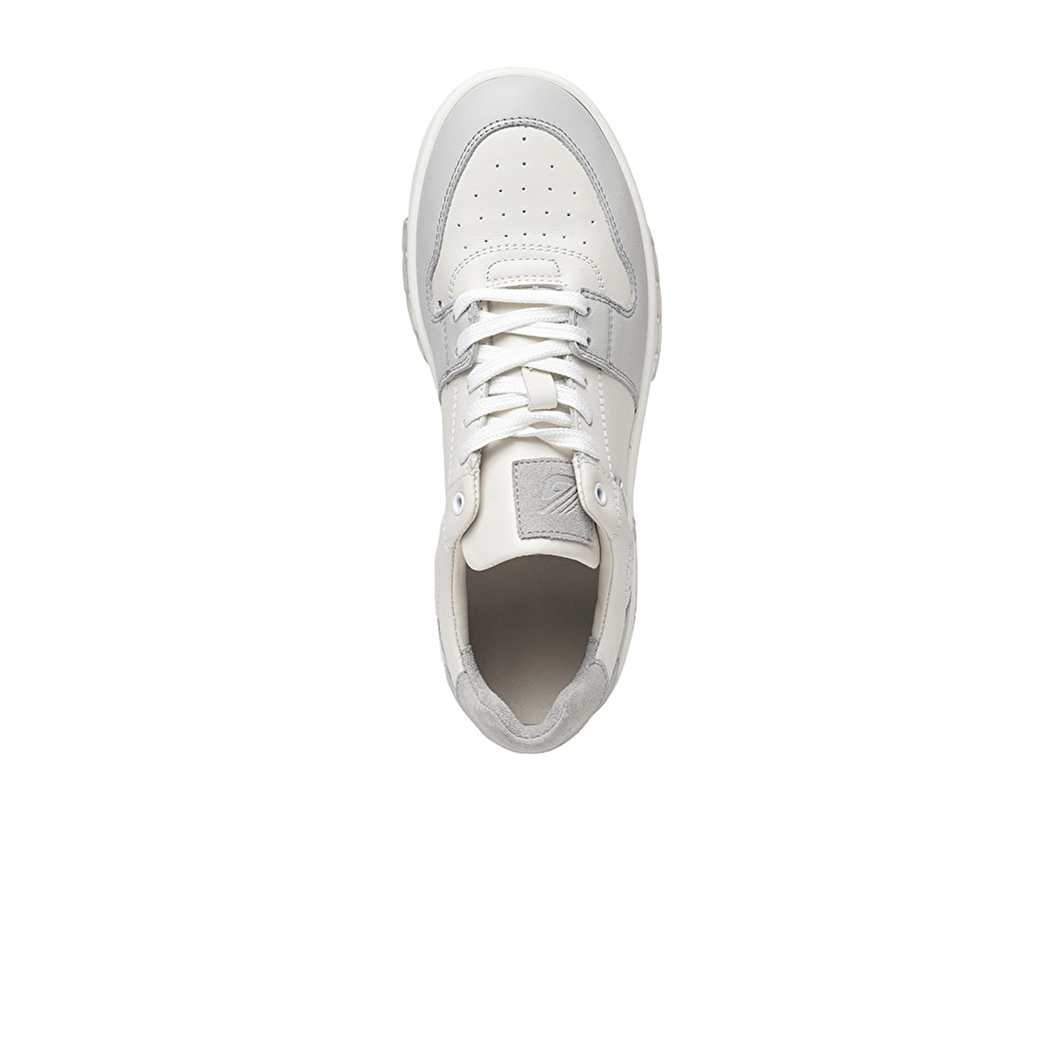 Kadın Beyaz Gri Hakiki Deri Sneaker Ayakkabı 3K2SA33021-4
