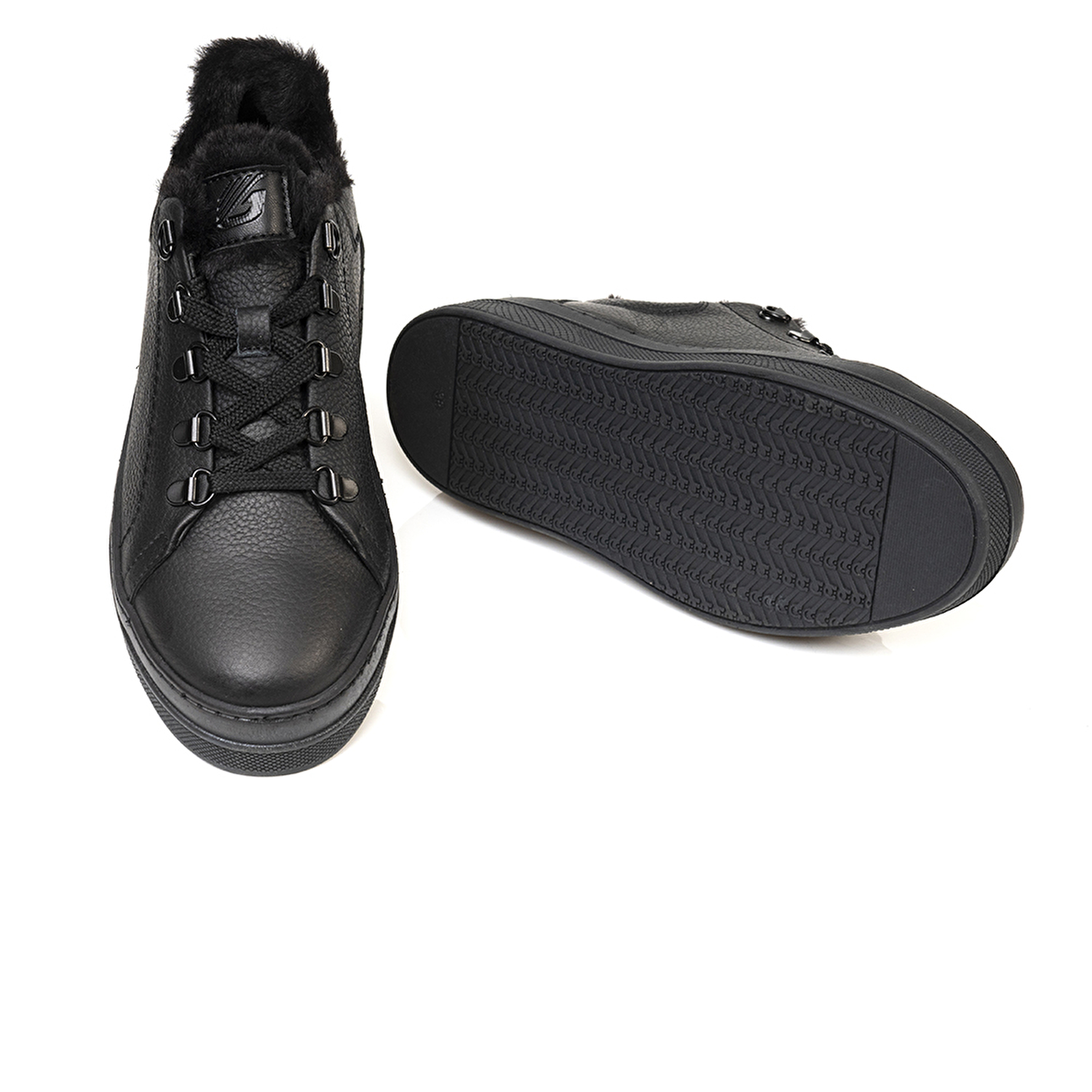 Kadın Siyah Hakiki Deri Sneaker Ayakkabı 3K2SA33070-5