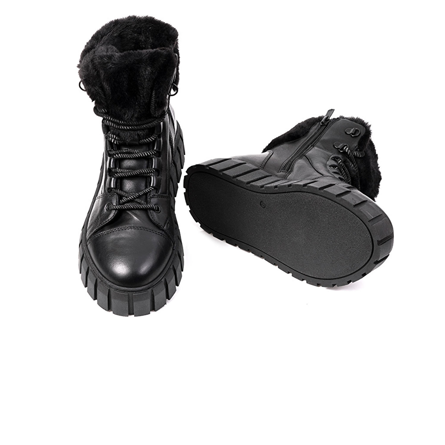 Kadın Siyah Hakiki Deri Sneaker Bot 3K2SB33000-5