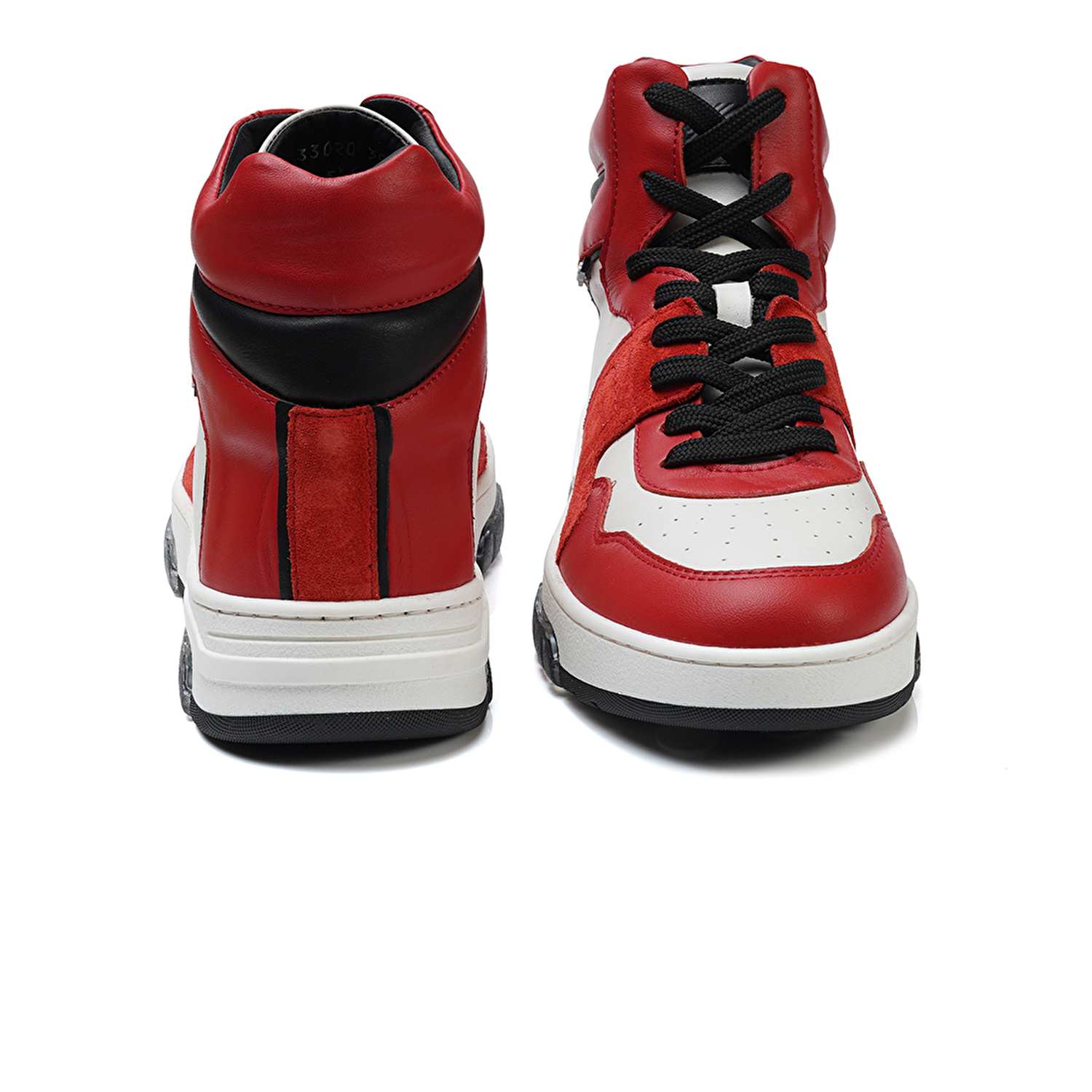 Kadın Beyaz Kırmızı Hakiki Deri Sneaker Bot 3K2SB33020-6