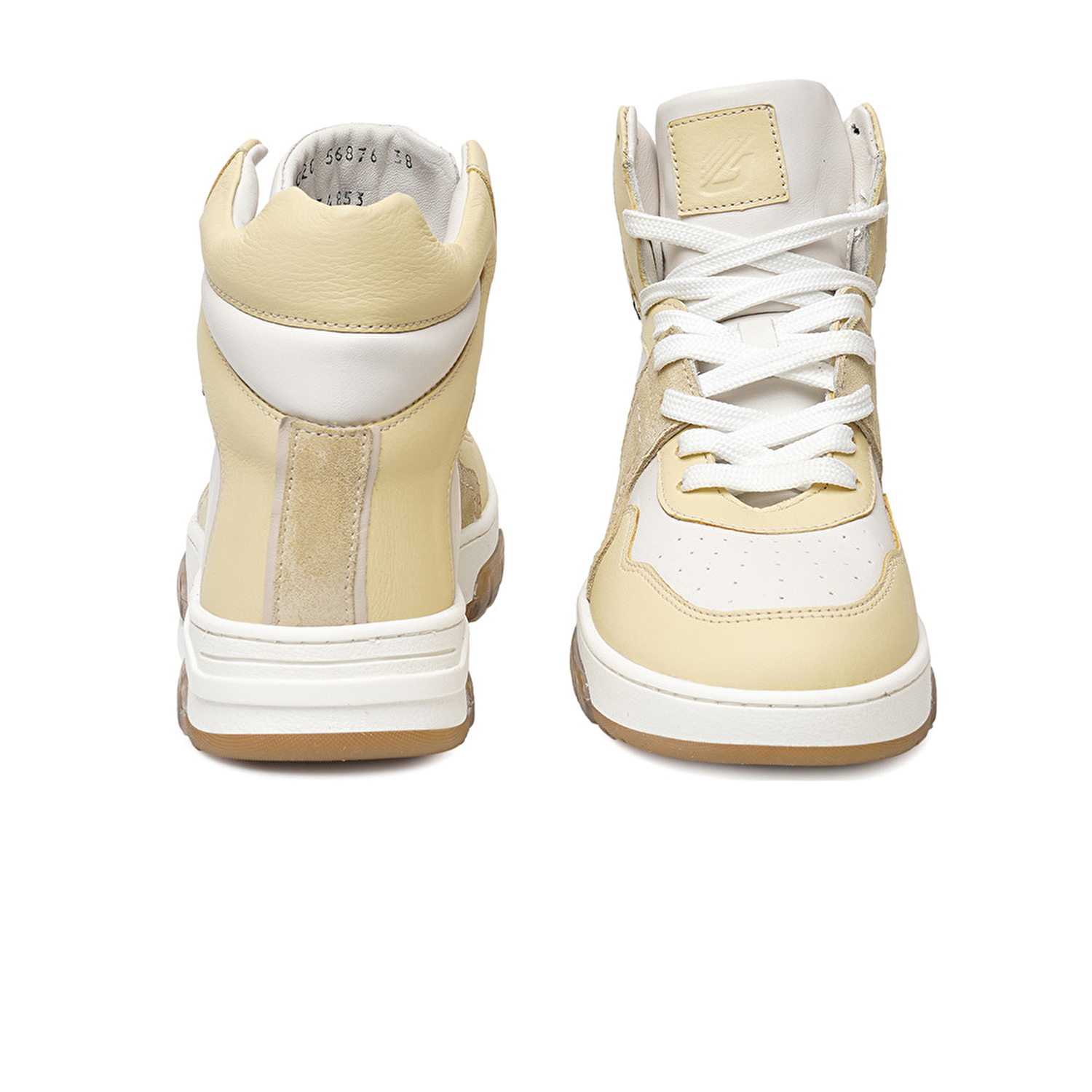 Kadın Beyaz Sarı Hakiki Deri Sneaker Bot 3K2SB33020-6