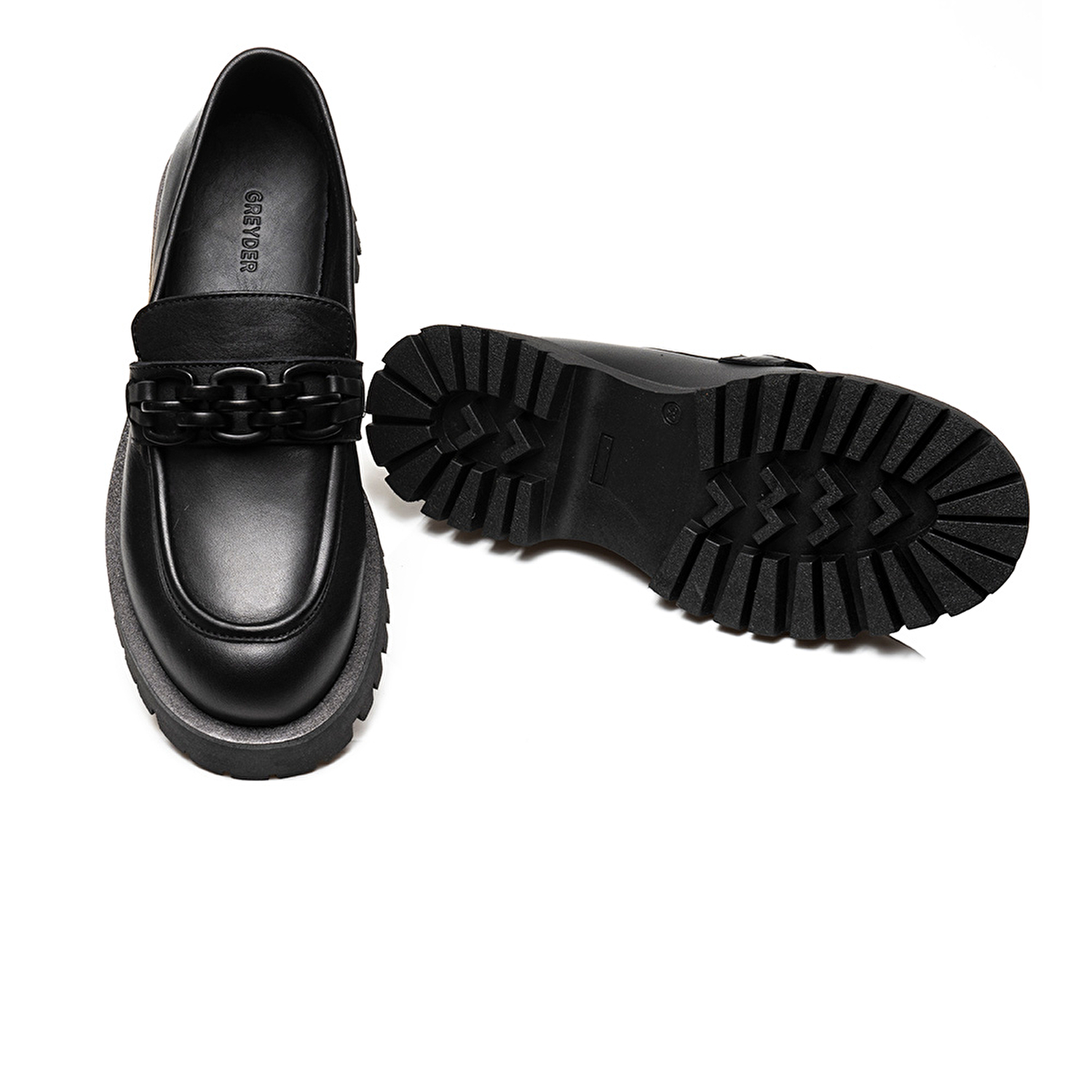 Kadın Siyah Deri Hakiki Deri Loafer Ayakkabı 3K2UA31005-5