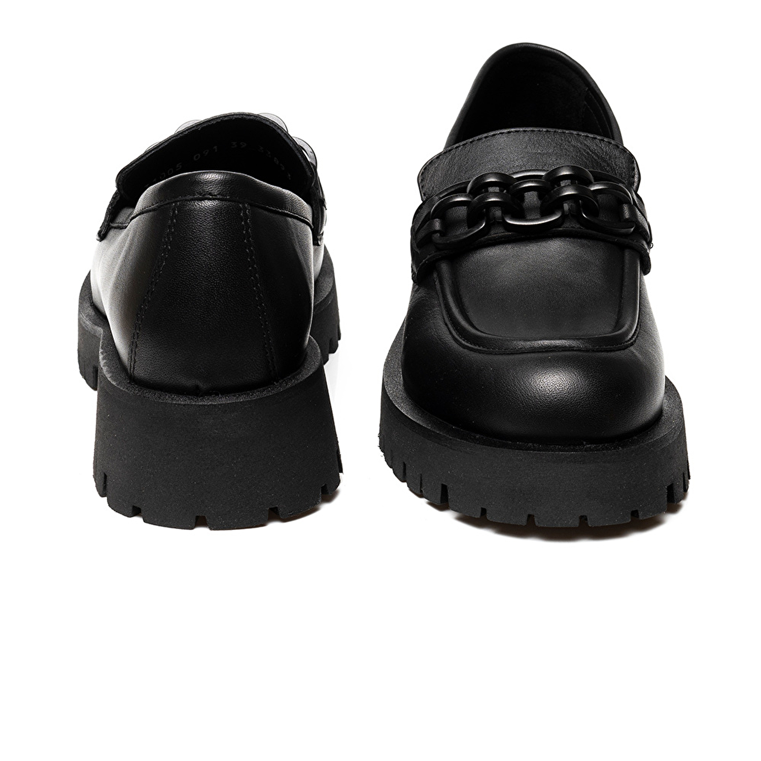 Kadın Siyah Deri Hakiki Deri Loafer Ayakkabı 3K2UA31005-6