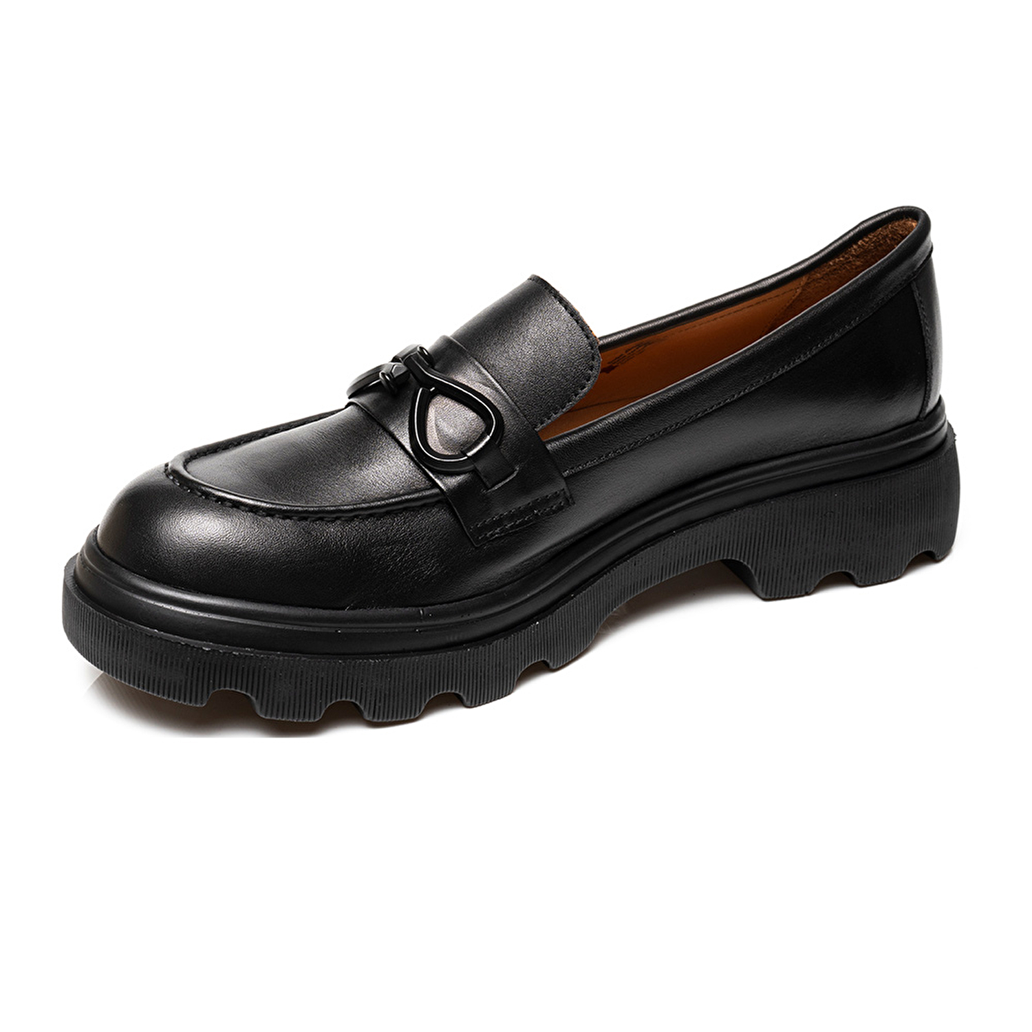 Kadın Siyah Hakiki Deri Loafer Ayakkabı 3K2UA72015-2