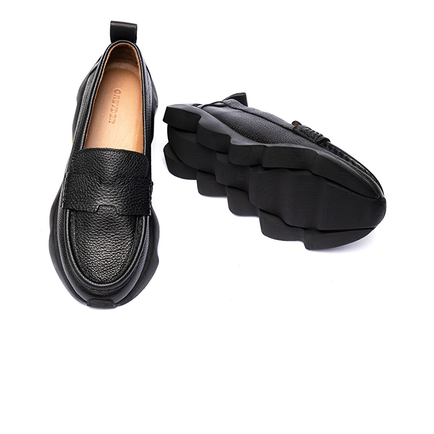 Kadın Siyah Hakiki Deri Loafer Ayakkabı 3K2UA72213-5