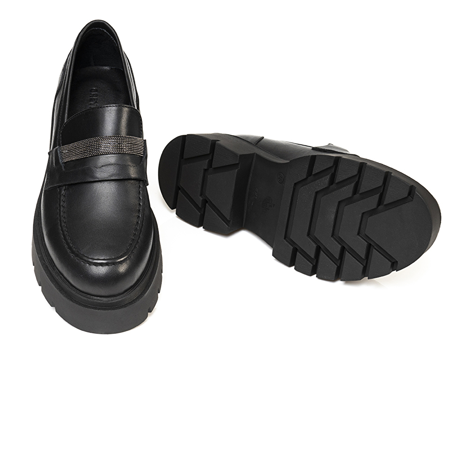 Kadın Siyah Hakiki Deri Loafer Ayakkabı 3K2WA72132-5