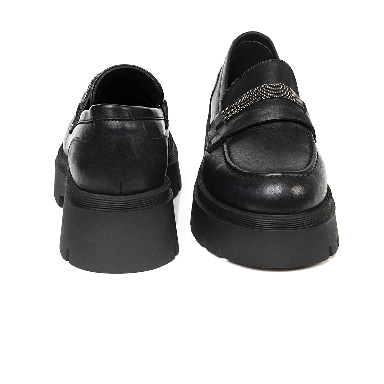 Kadın Siyah Hakiki Deri Loafer Ayakkabı 3K2WA72132-6