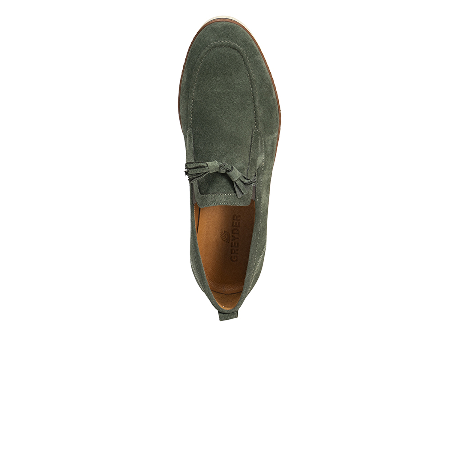 Erkek Haki Hakiki Deri Loafer Ayakkabı 3Y1CA15952-3