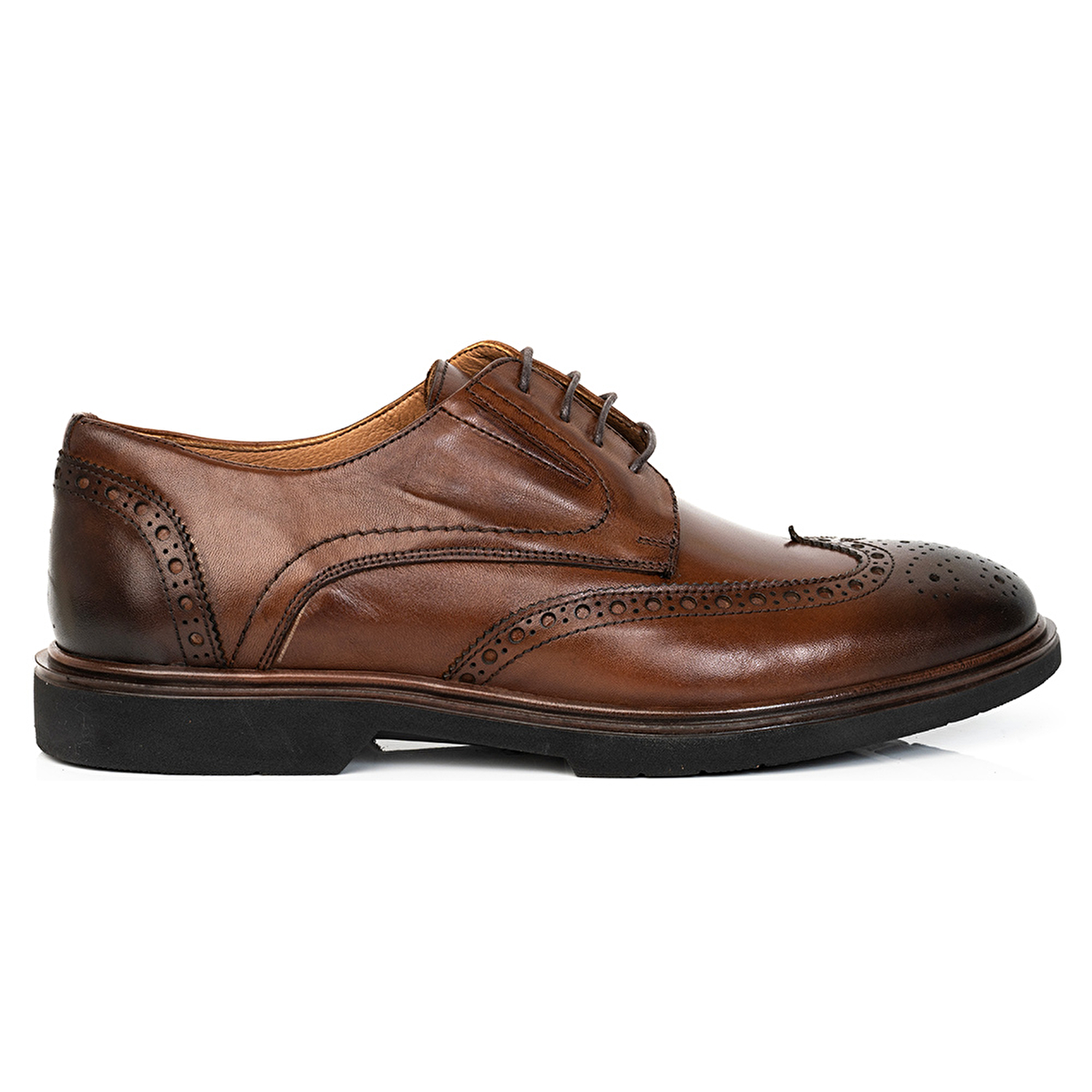 Erkek Kahverengi Hakiki Deri Klasik Ayakkabı 3Y1KA62587-1