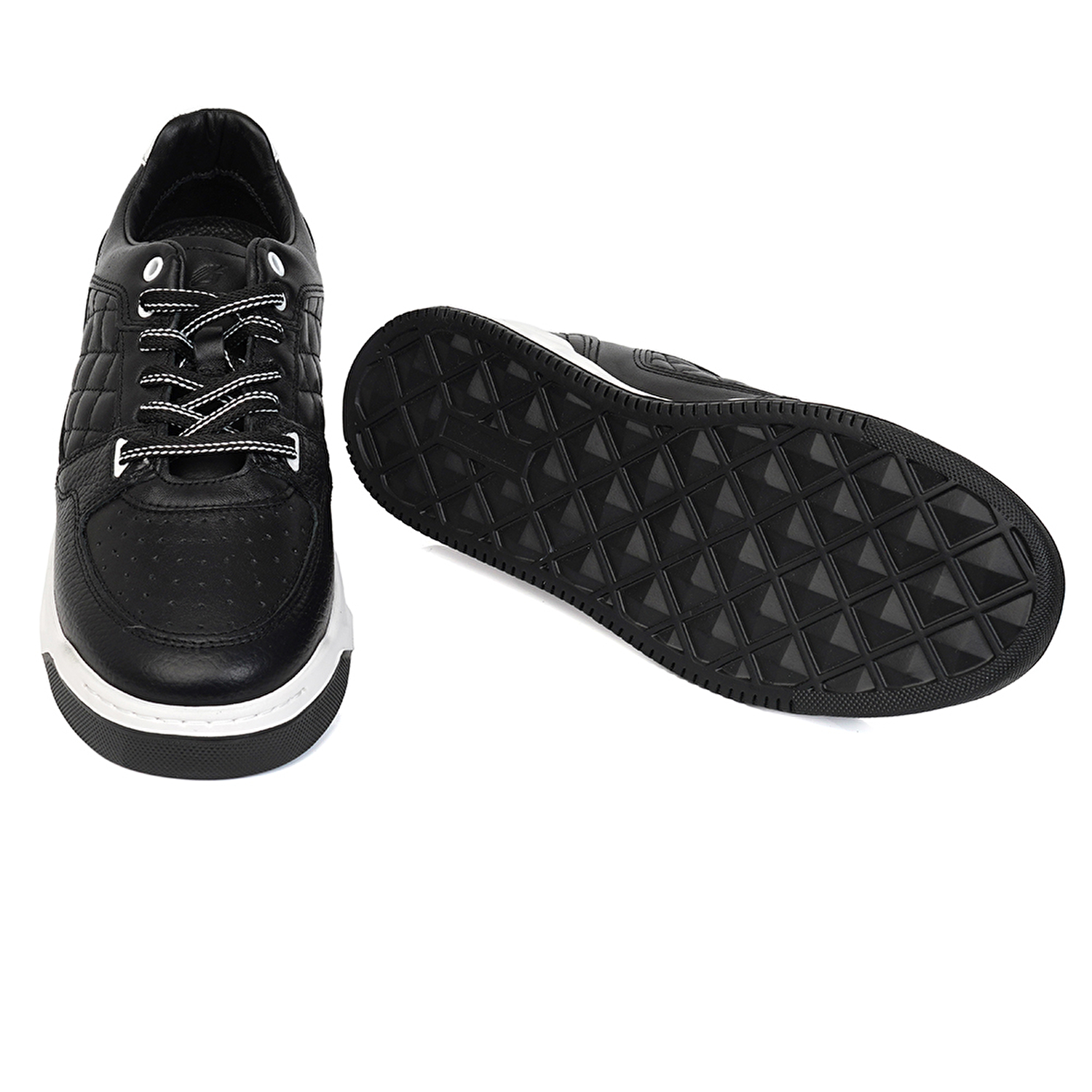 Erkek Siyah Hakiki Deri Sneaker Ayakkabı 3Y1SA17000-6