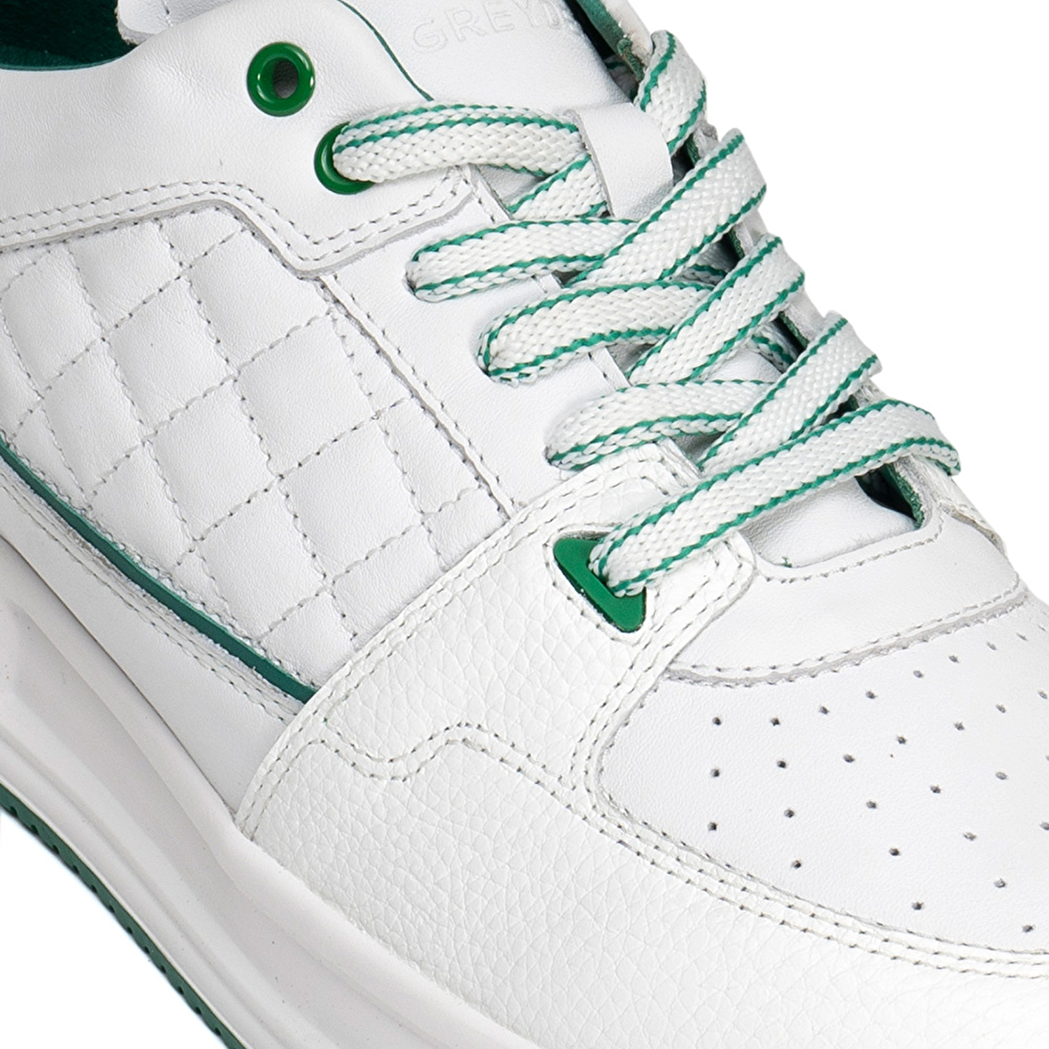 Erkek Beyaz Yeşil Hakiki Deri Ayakkabı 3Y1SA17000-5