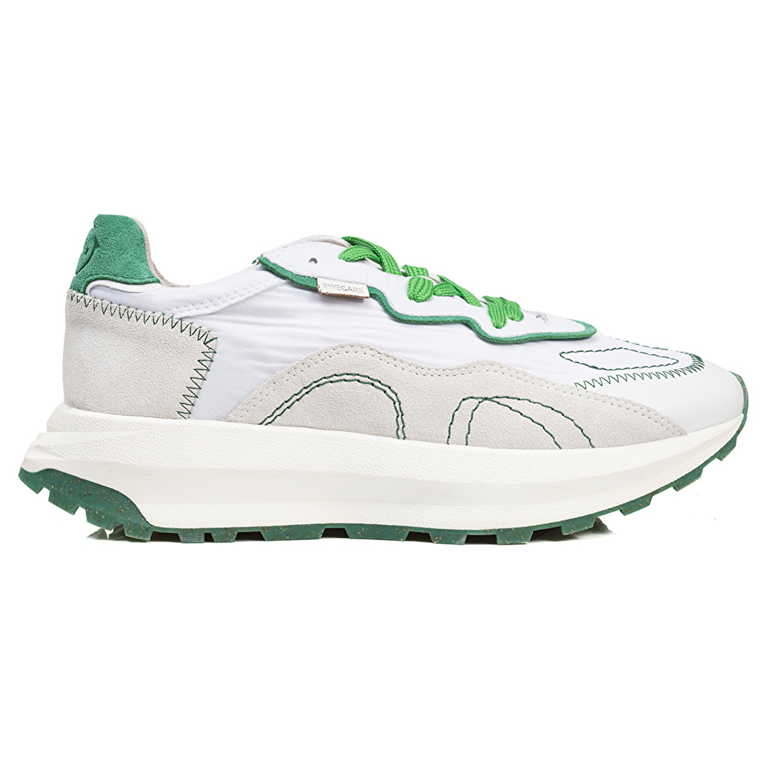 GreyderLAB Erkek Beyaz Yeşil Hakiki Deri Spor Ayakkabı 3Y1SA20040-1