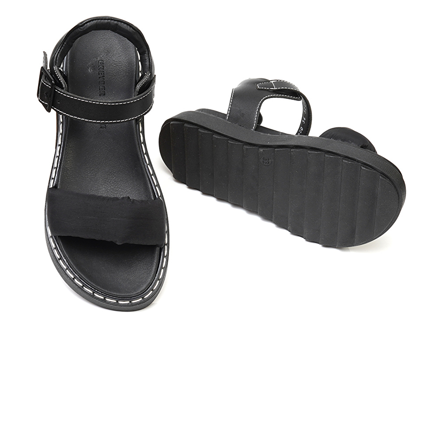 GreyderLAB Kadın Siyah Hakiki Deri Sandalet 3Y2CS45120-4