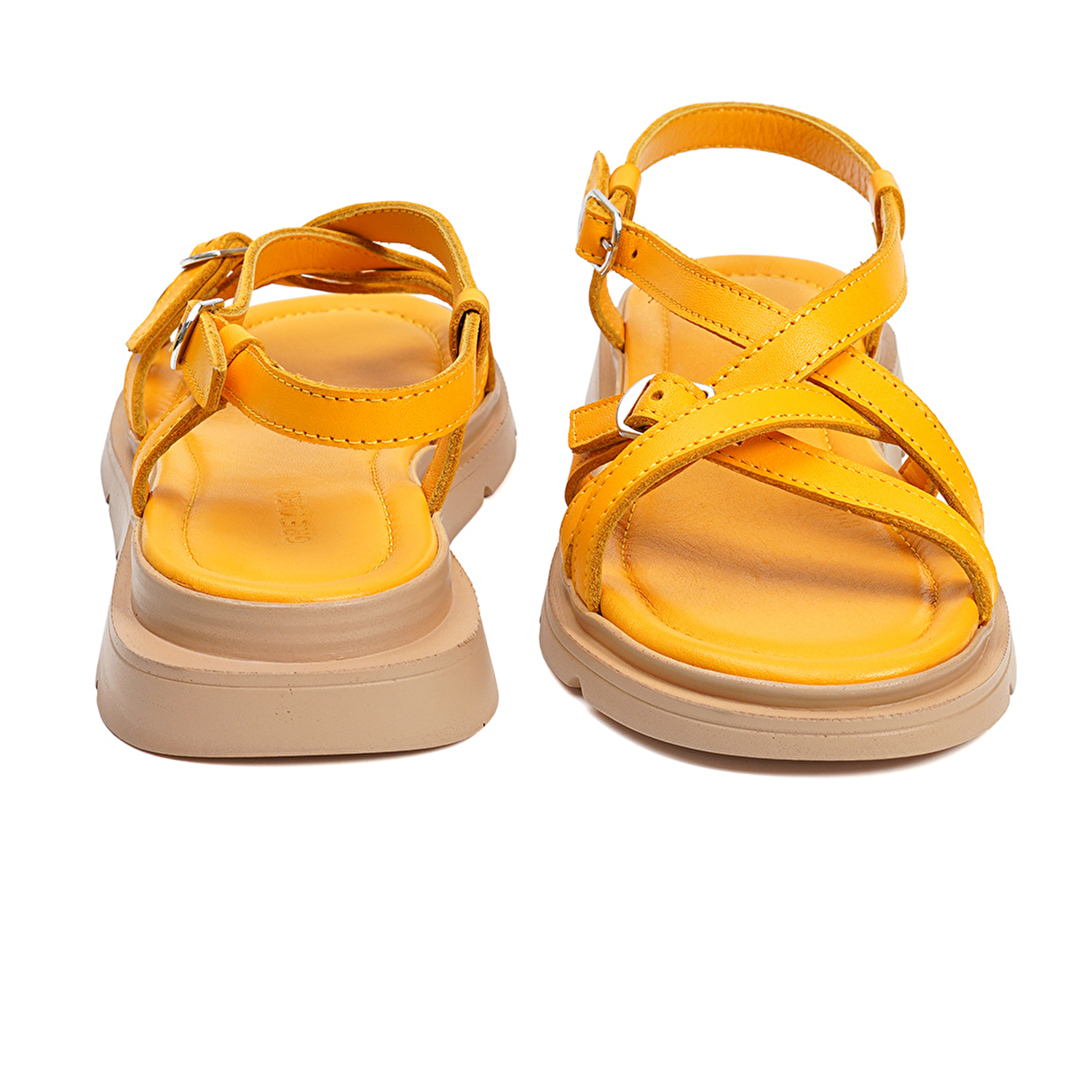 Kadın Sarı Hakiki Deri Sandalet 3Y2CS50768-6