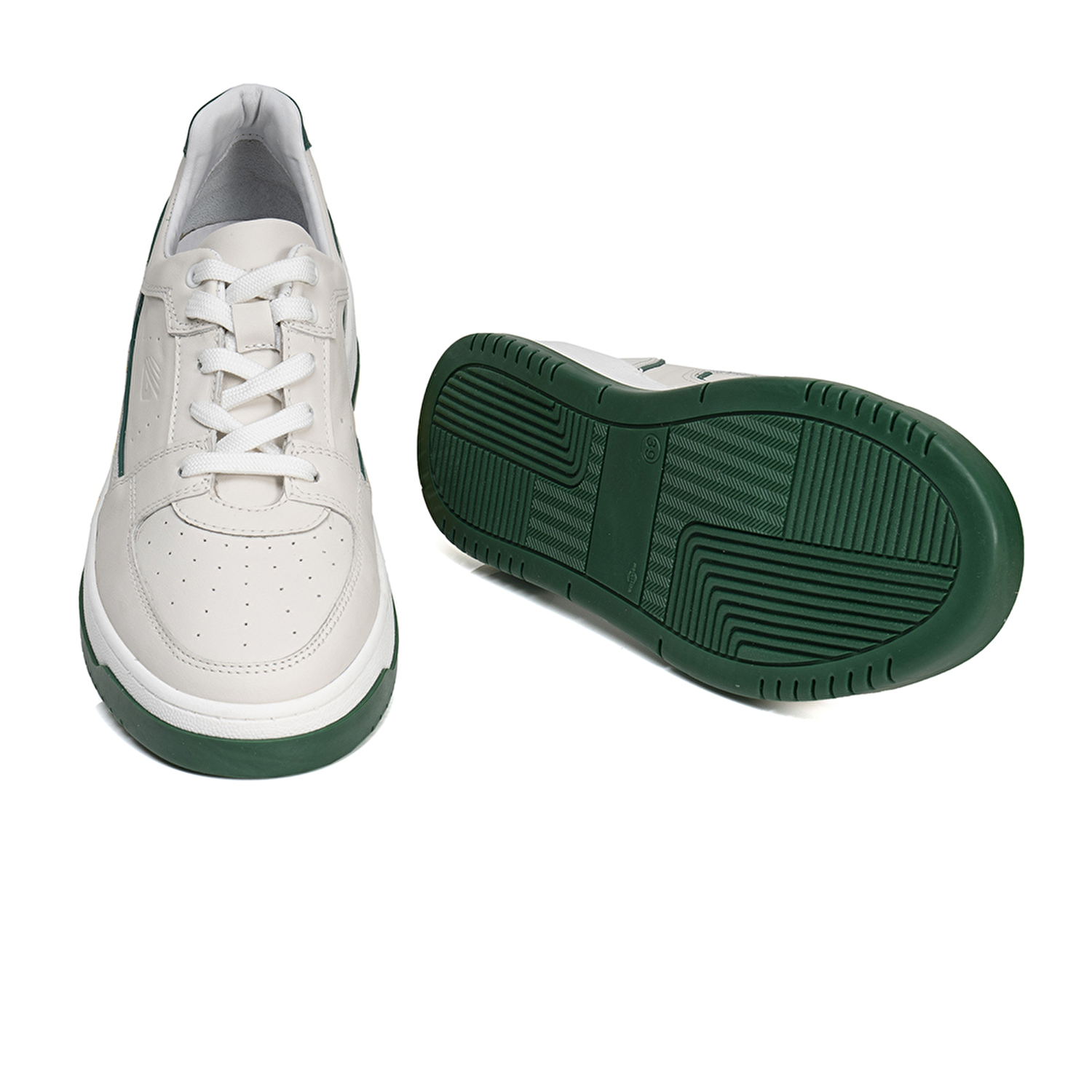 Kadın Beyaz Yeşil Hakiki Deri Sneaker Ayakkabı 3Y2SA32311-5