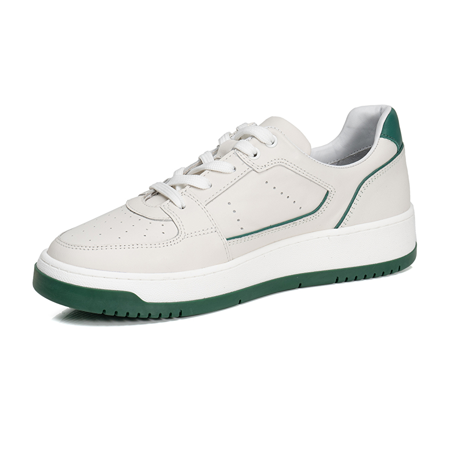 Kadın Beyaz Yeşil Hakiki Deri Sneaker Ayakkabı 3Y2SA32311-2
