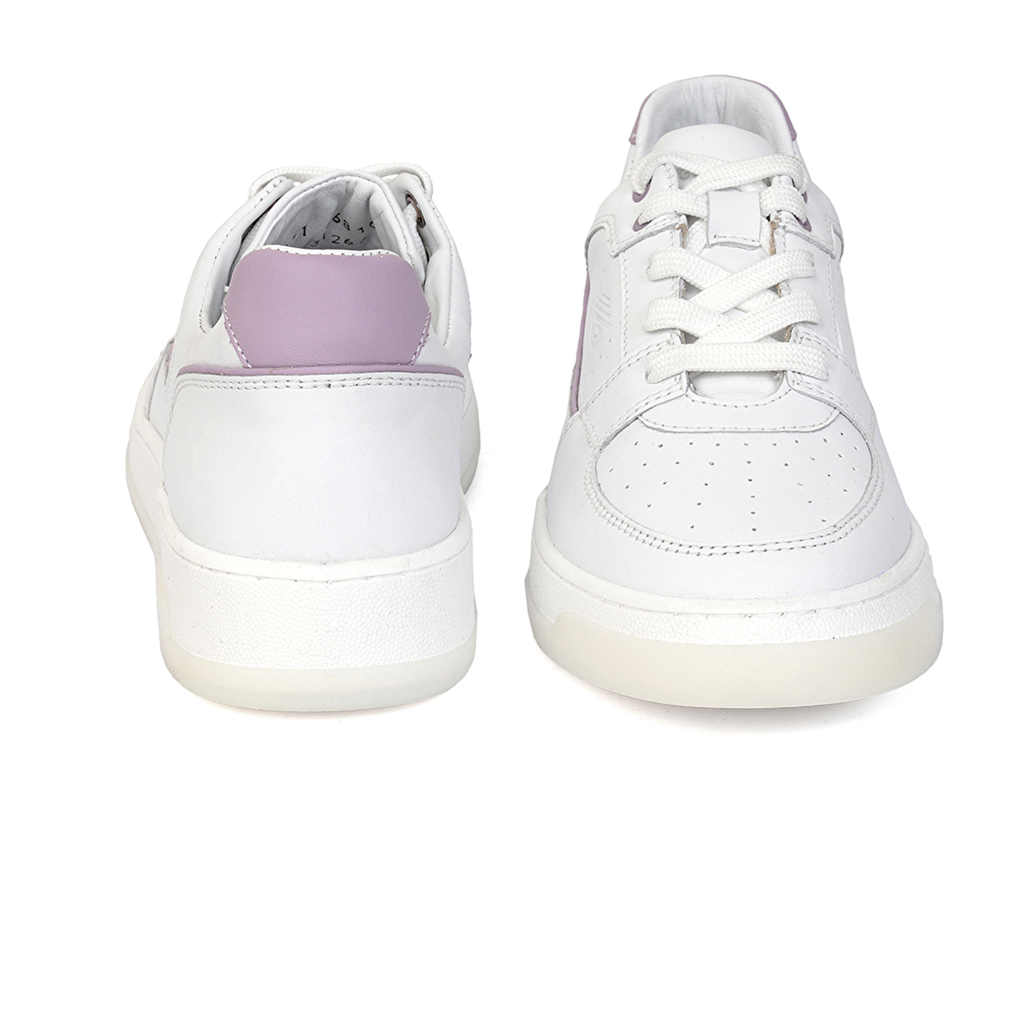 Kadın Beyaz Lila Hakiki Deri Sneaker Ayakkabı 3Y2SA32311-6