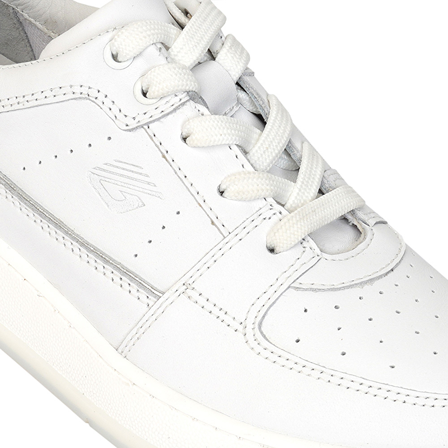 Kadın Beyaz Gümüş Hakiki Deri Sneaker Ayakkabı 3Y2SA32311-4