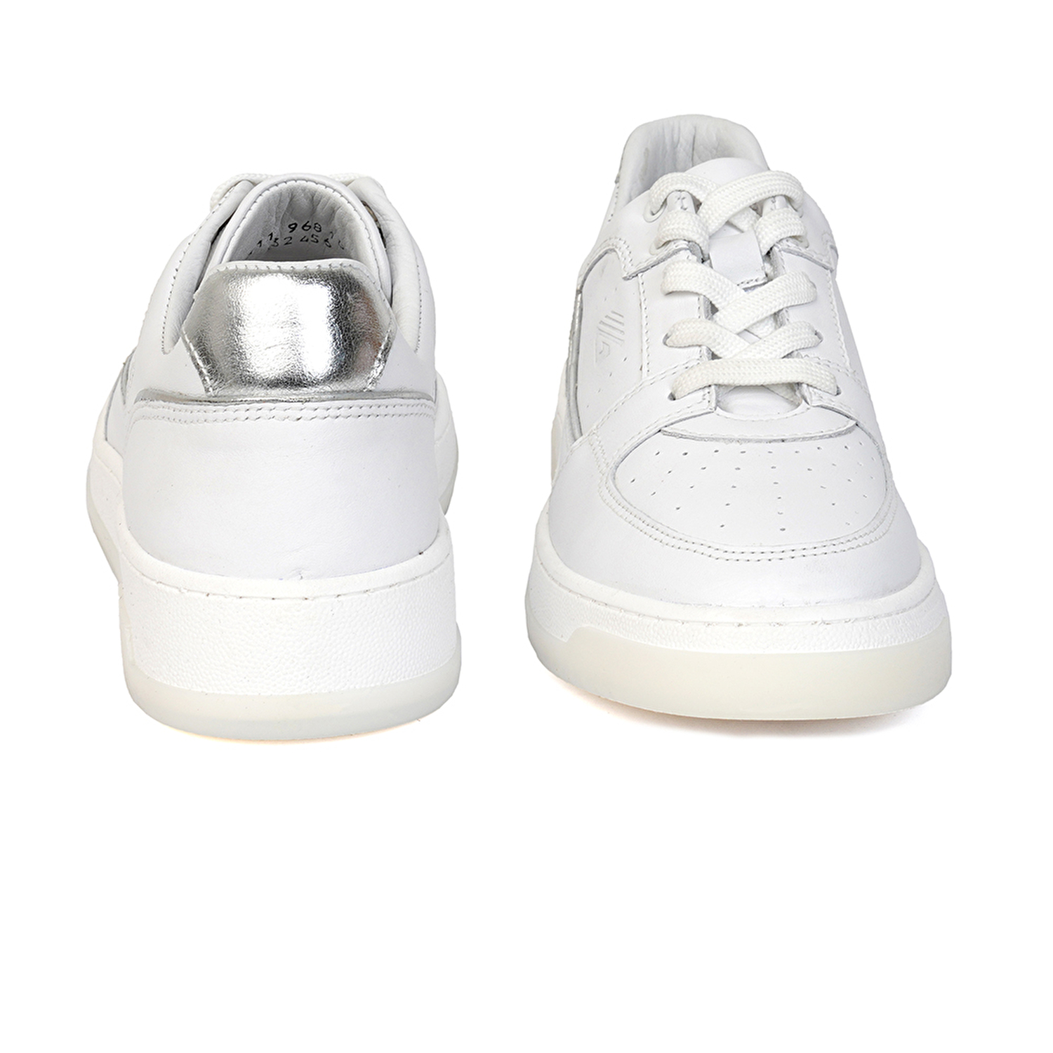 Kadın Beyaz Gümüş Hakiki Deri Sneaker Ayakkabı 3Y2SA32311-6