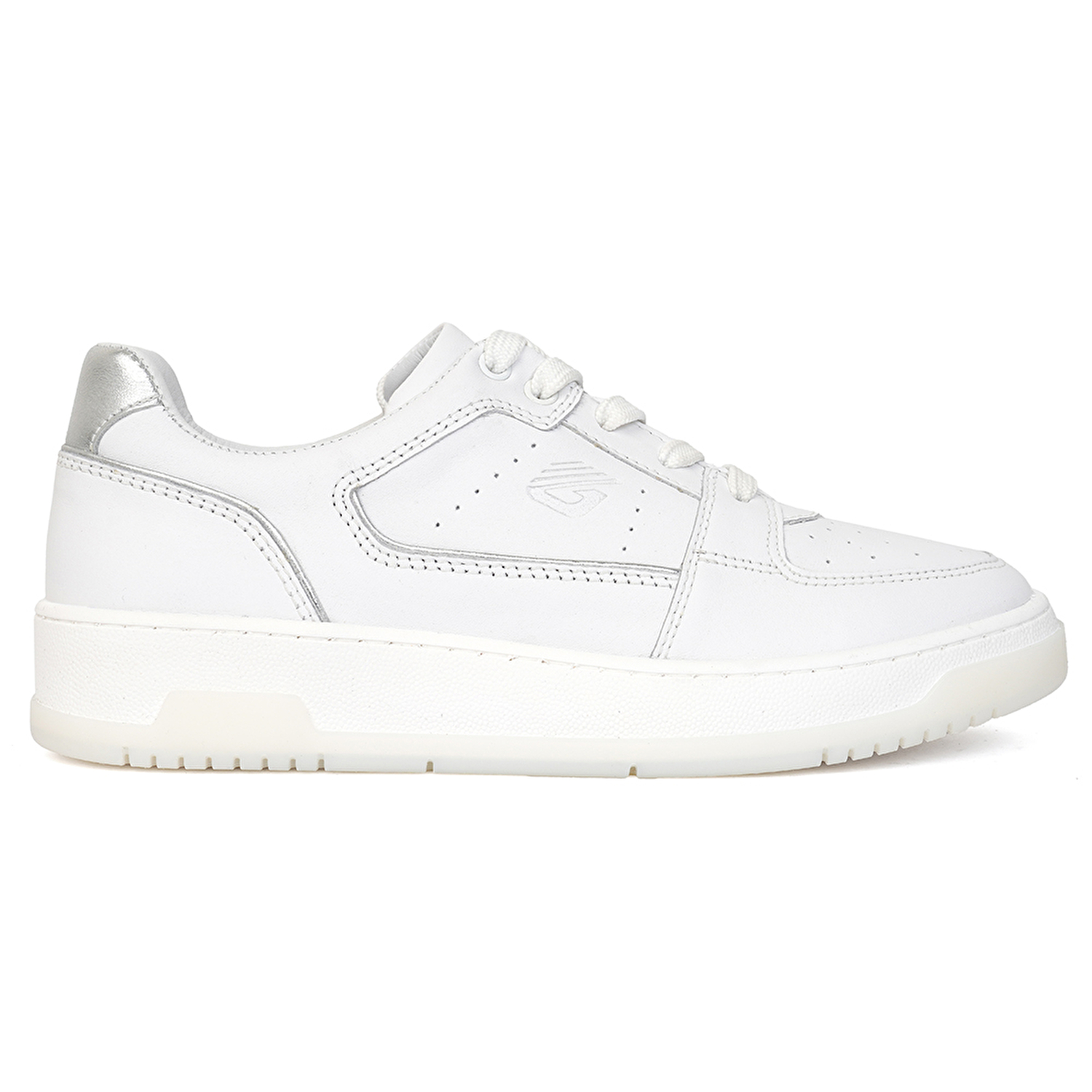 Kadın Beyaz Gümüş Hakiki Deri Sneaker Ayakkabı 3Y2SA32311-1