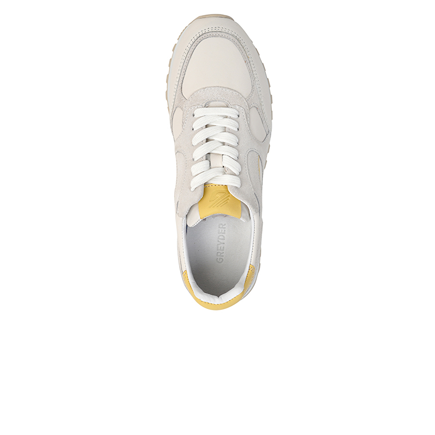 Kadın Kırık Beyaz Sarı Hakiki Deri Spor Ayakkabı 3Y2SA32320-3