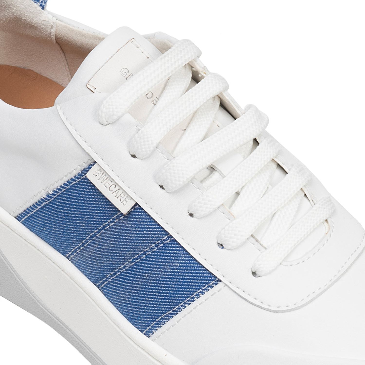 GreyderLAB Kadın Beyaz Mavi Hakiki Deri Sneaker Ayakkabı 3Y2SA45050-4