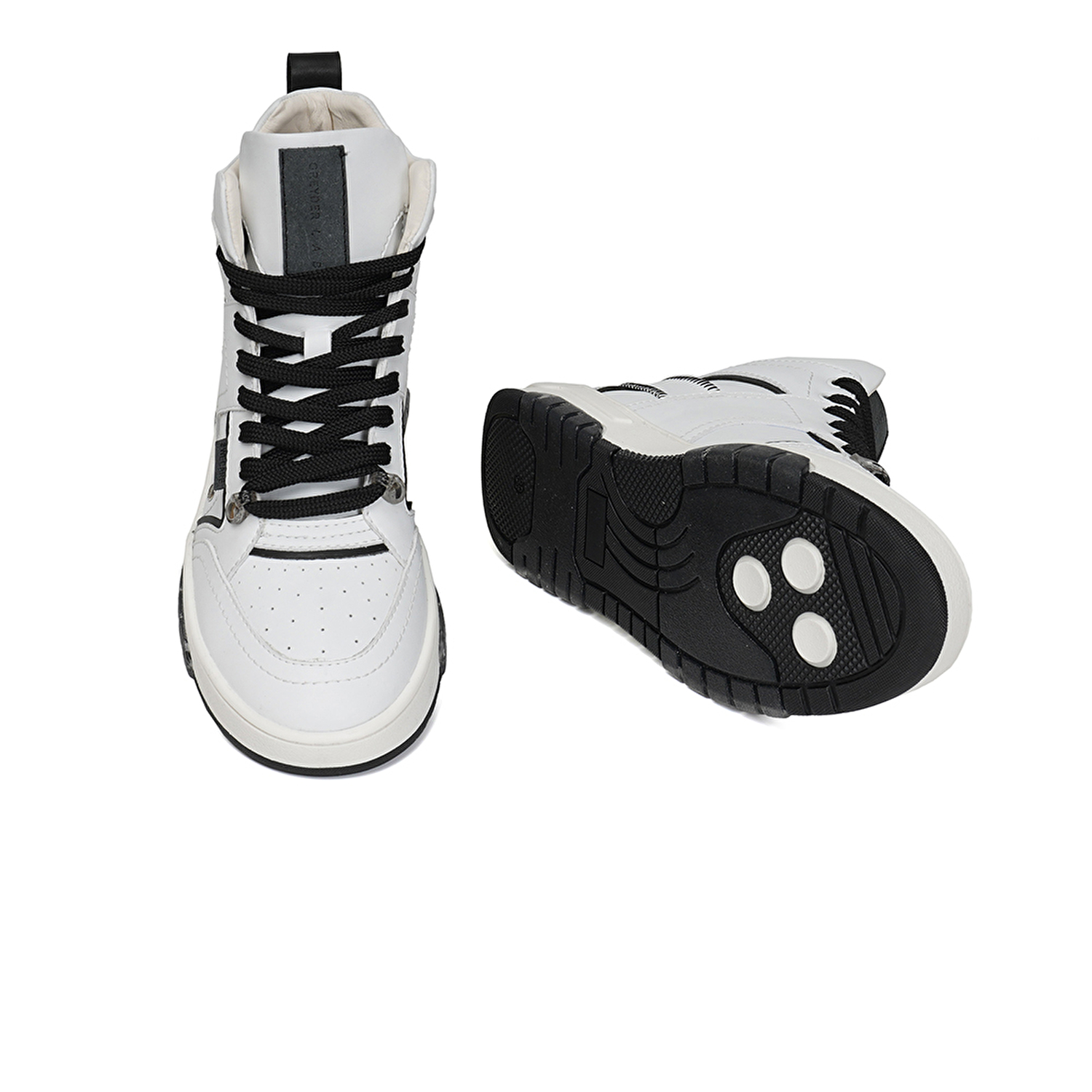 GreyderLAB Kadın Beyaz Siyah Hakiki Deri Sneaker Ayakkabı 3Y2SA45091-5