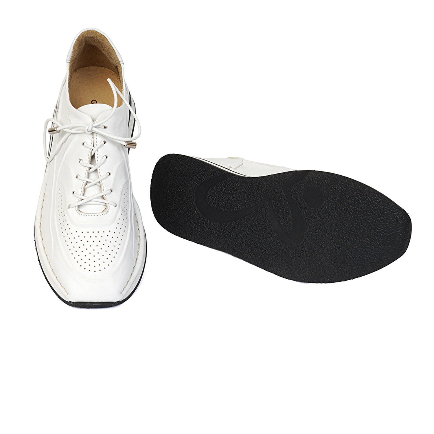Kadın Beyaz Hakiki Deri Sneaker Ayakkabı 3Y2UA57946-5