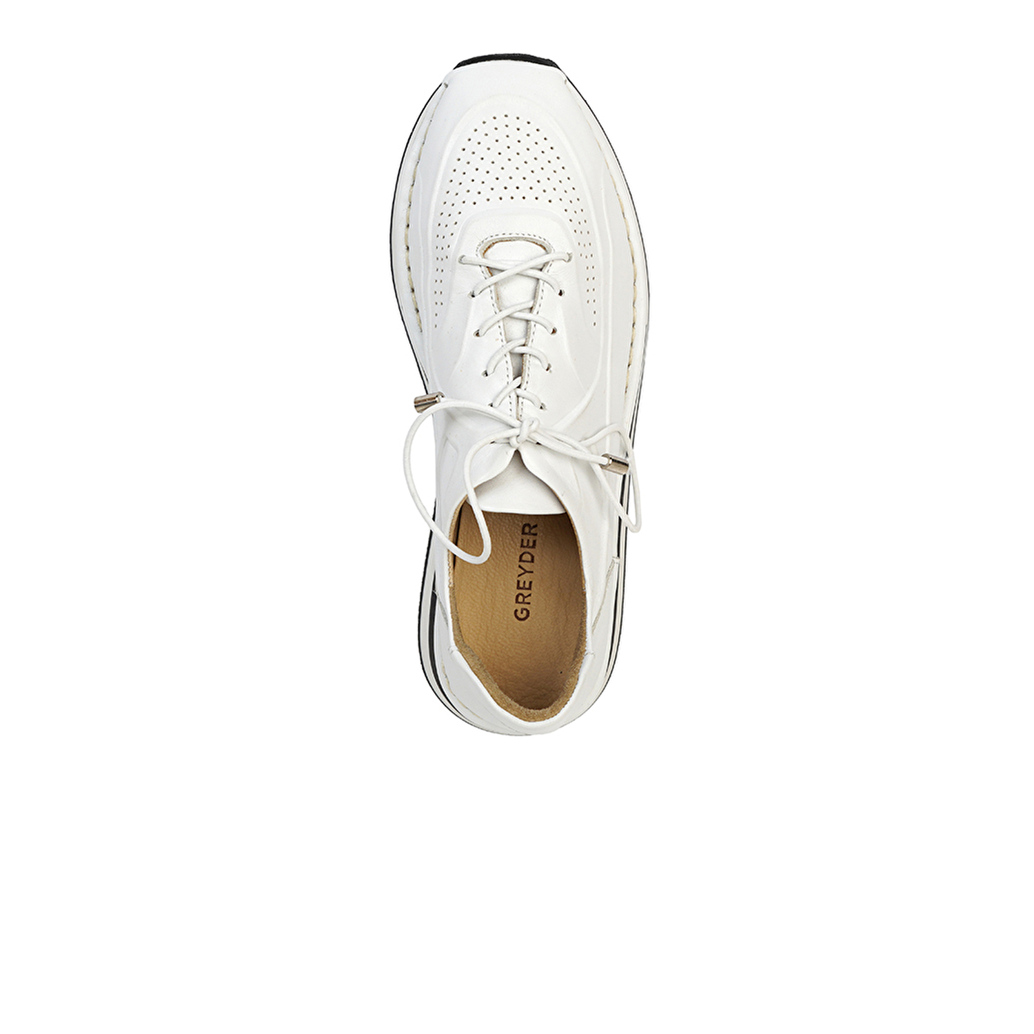 Kadın Beyaz Hakiki Deri Sneaker Ayakkabı 3Y2UA57946-3