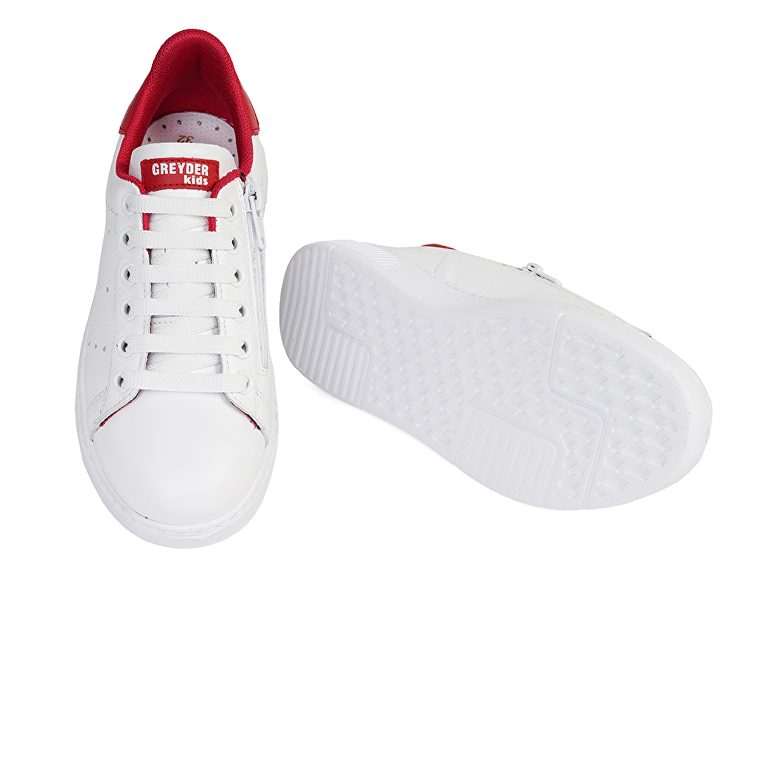 Çocuk Beyaz Kırmızı Hakiki Deri Ayakkabı 3Y5NA65920-5