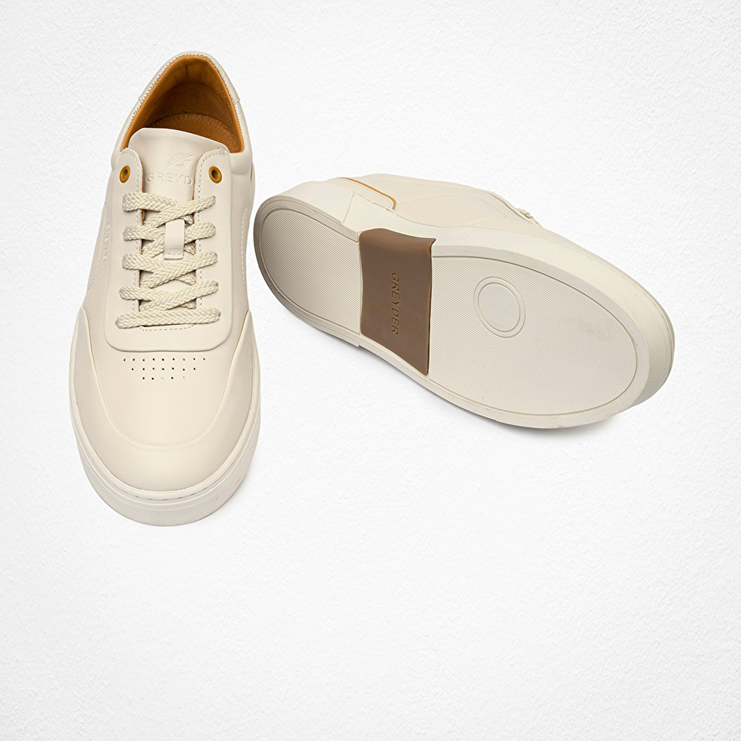 Erkek Kirli Beyaz Hakiki Deri Sneaker Ayakkabı 4Y1SA17421-6