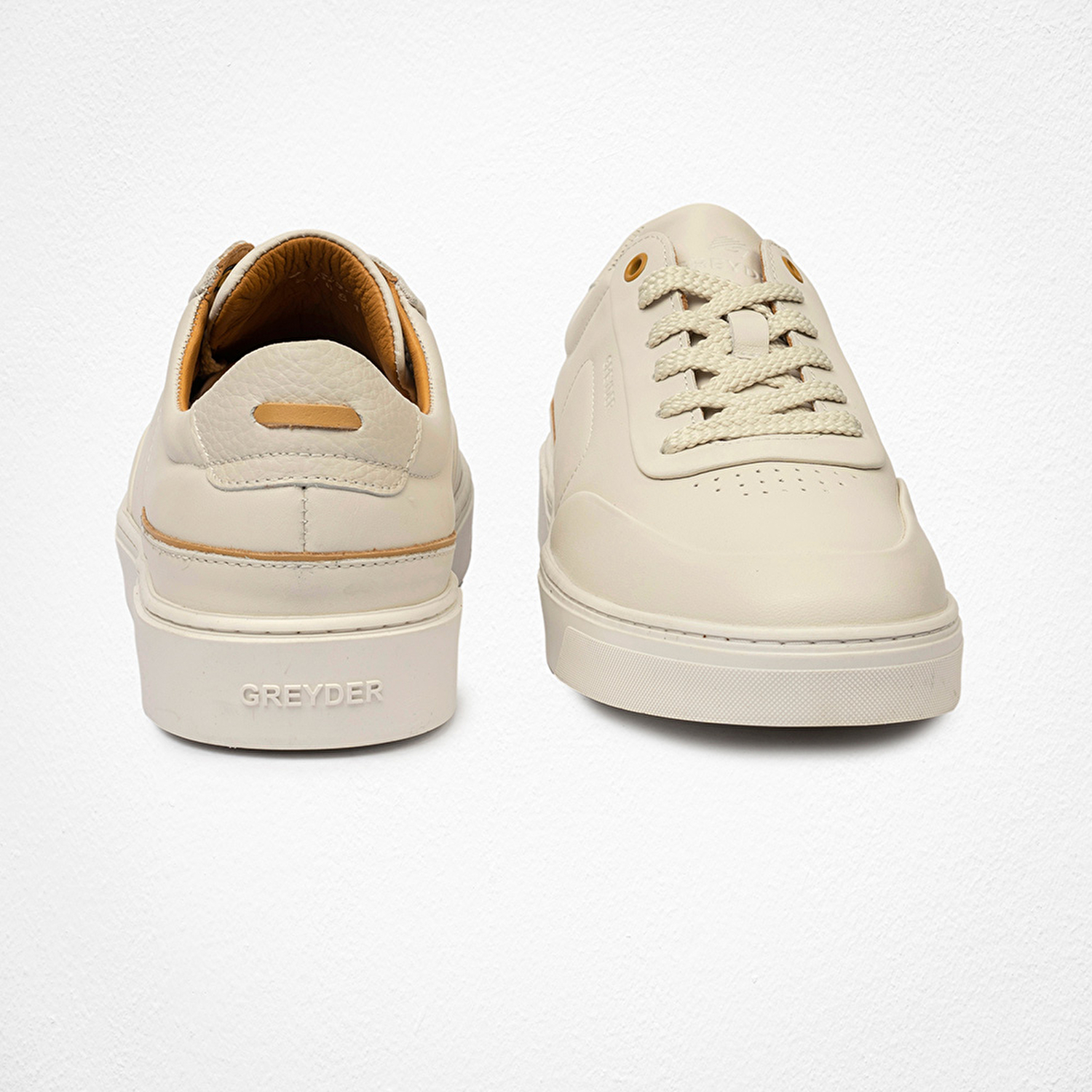 Erkek Kirli Beyaz Hakiki Deri Sneaker Ayakkabı 4Y1SA17421-7