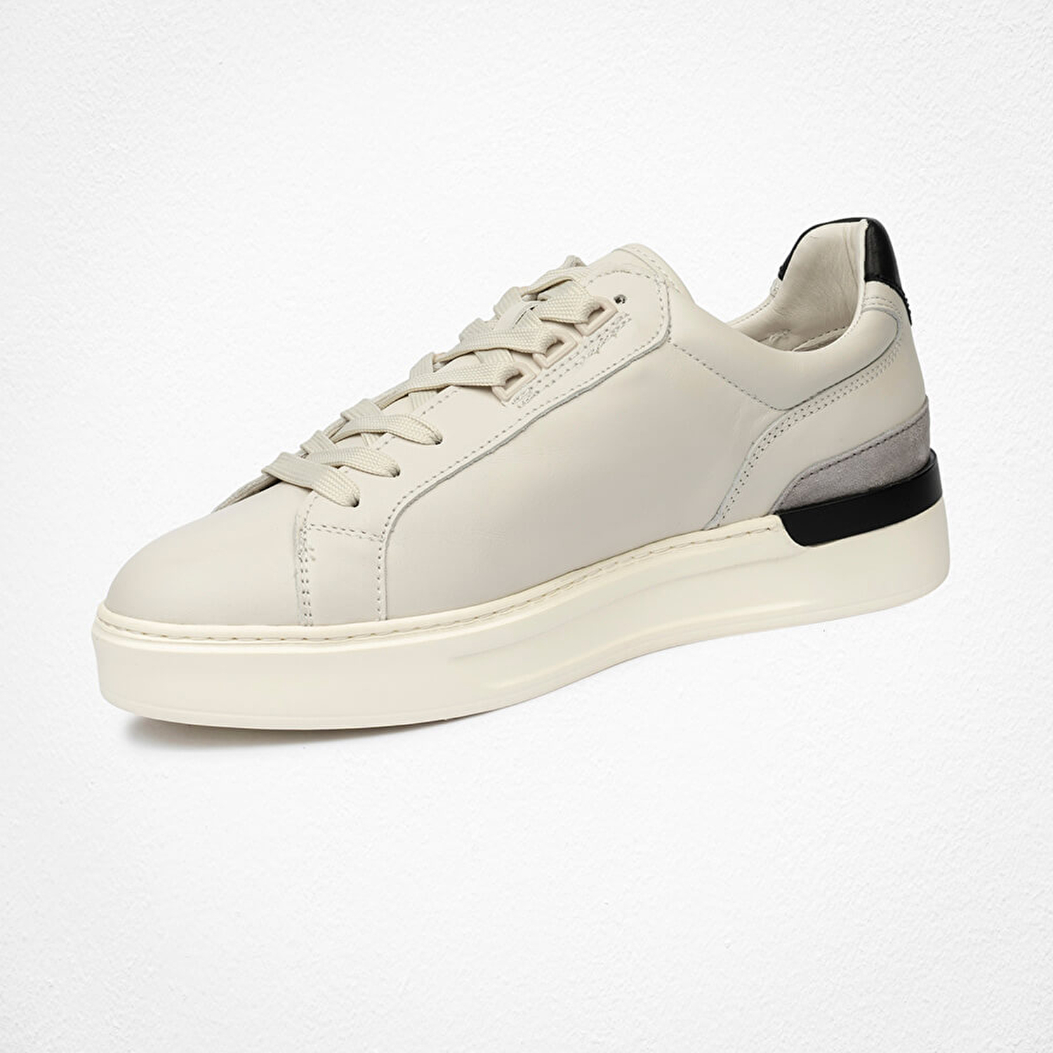 Erkek Kirli Beyaz Hakiki Deri Sneaker Ayakkabı 4Y1SA17430-3