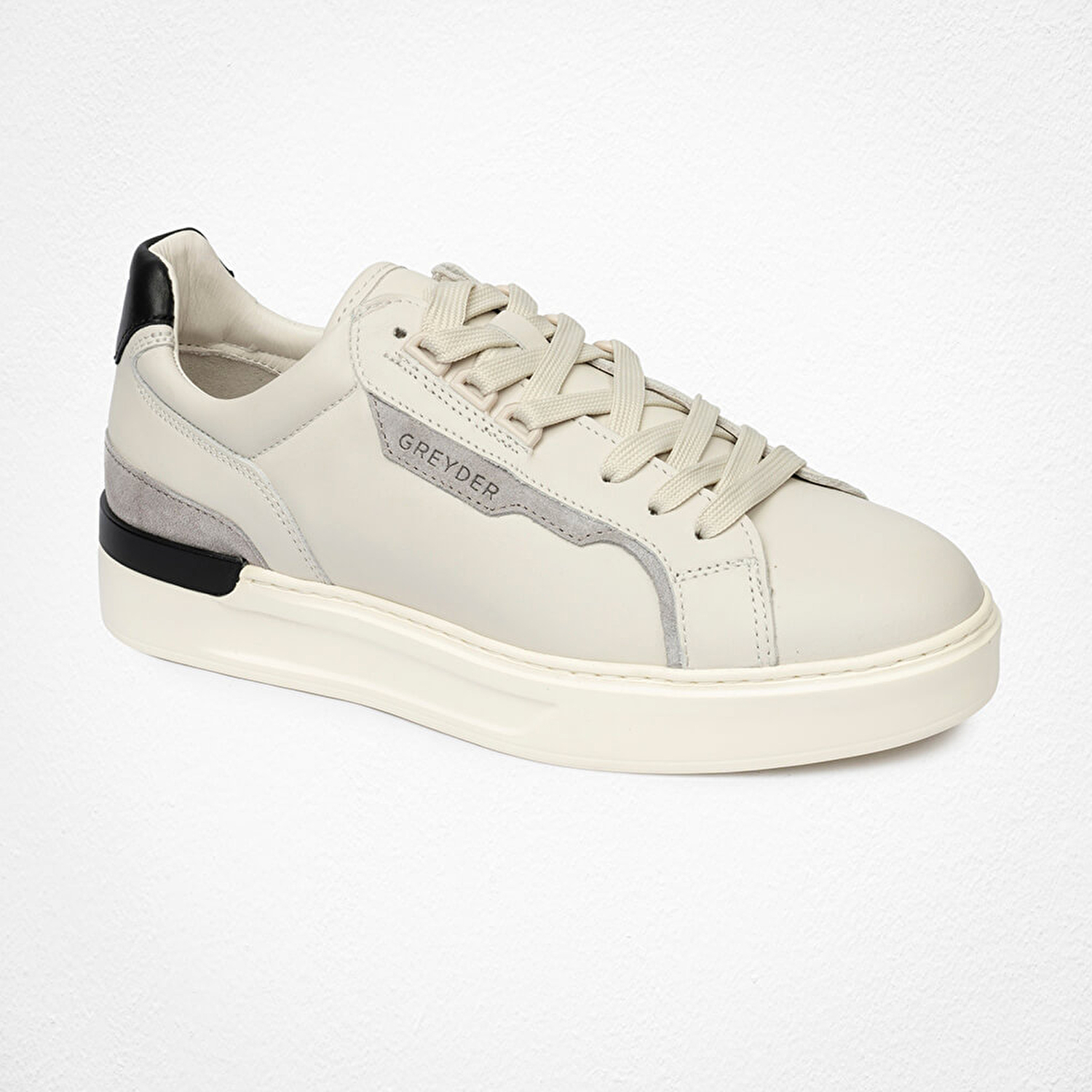 Erkek Kirli Beyaz Hakiki Deri Sneaker Ayakkabı 4Y1SA17430-1