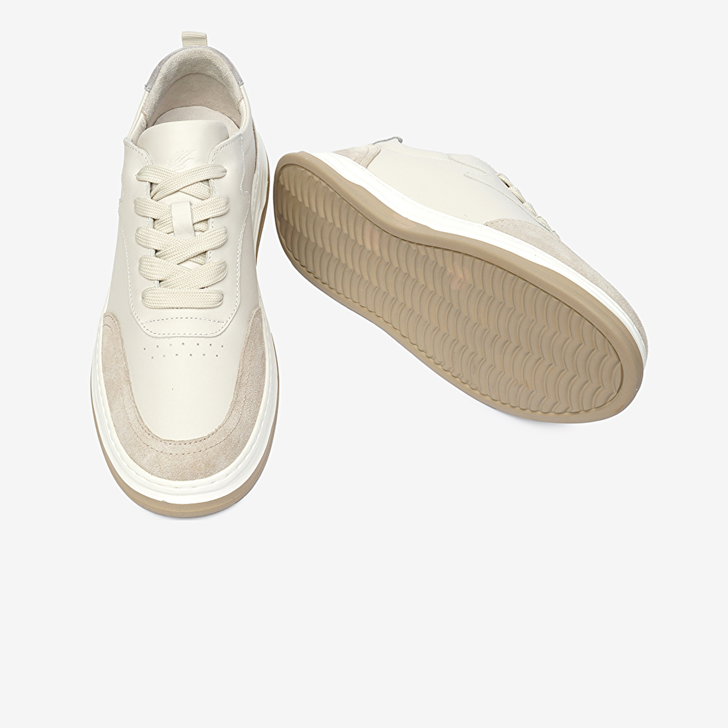 Erkek Açık Vizon Hakiki Deri Sneaker Ayakkabı 4Y1SA17511-6