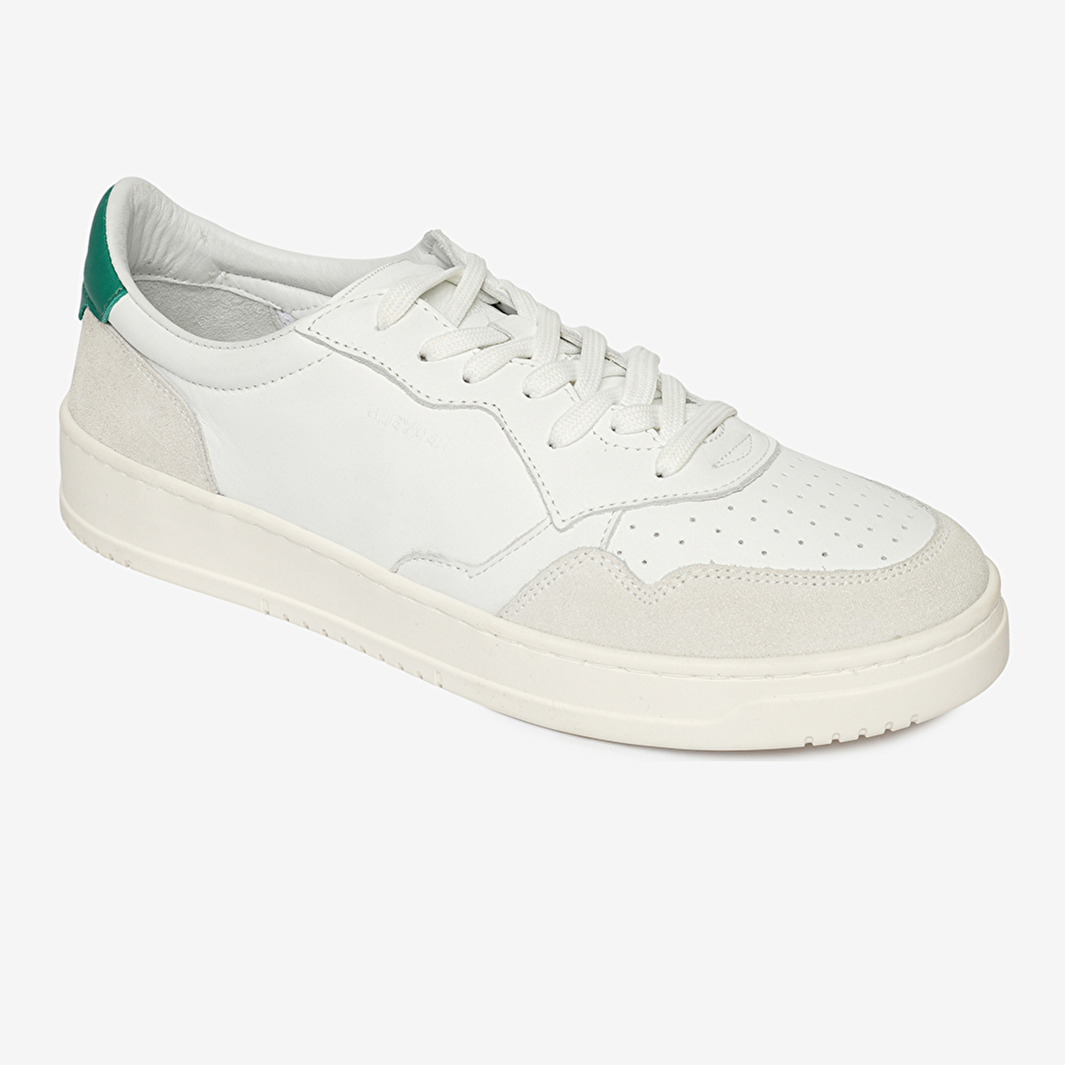 Erkek Beyaz Yeşil Hakiki Deri Sneaker Ayakkabı 4Y1SA62609-1