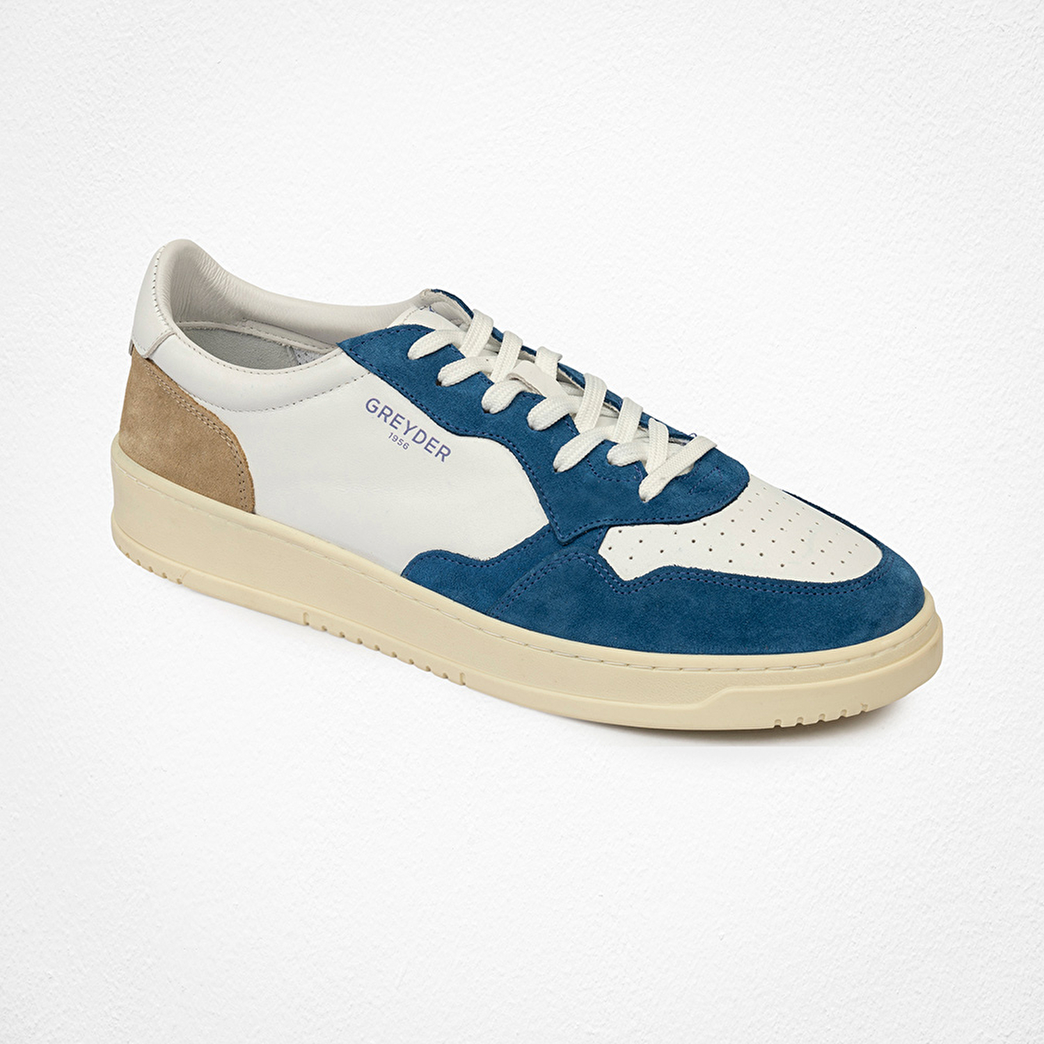 Erkek Saks Beyaz Hakiki Deri Sneaker Ayakkabı 4Y1SA62609-1