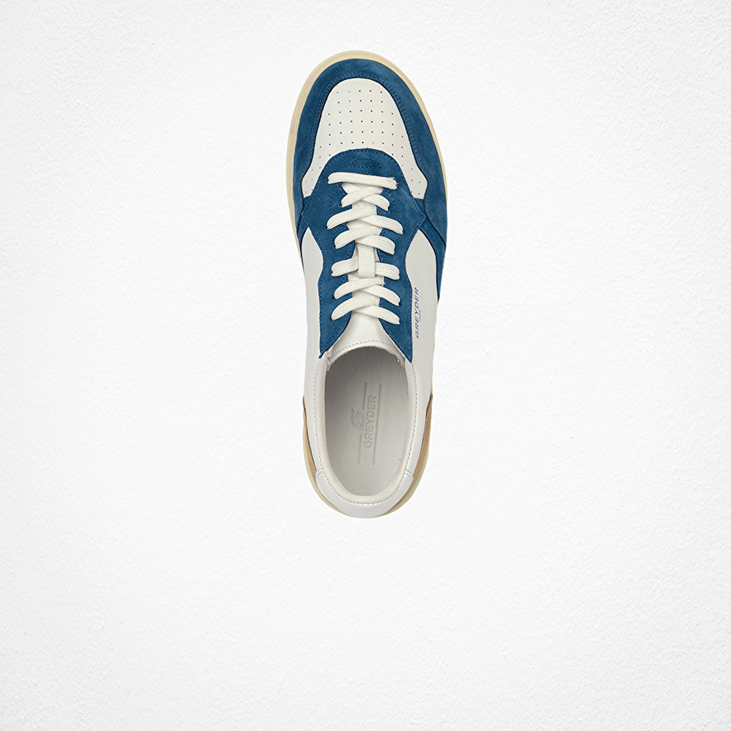 Erkek Saks Beyaz Hakiki Deri Sneaker Ayakkabı 4Y1SA62609-6