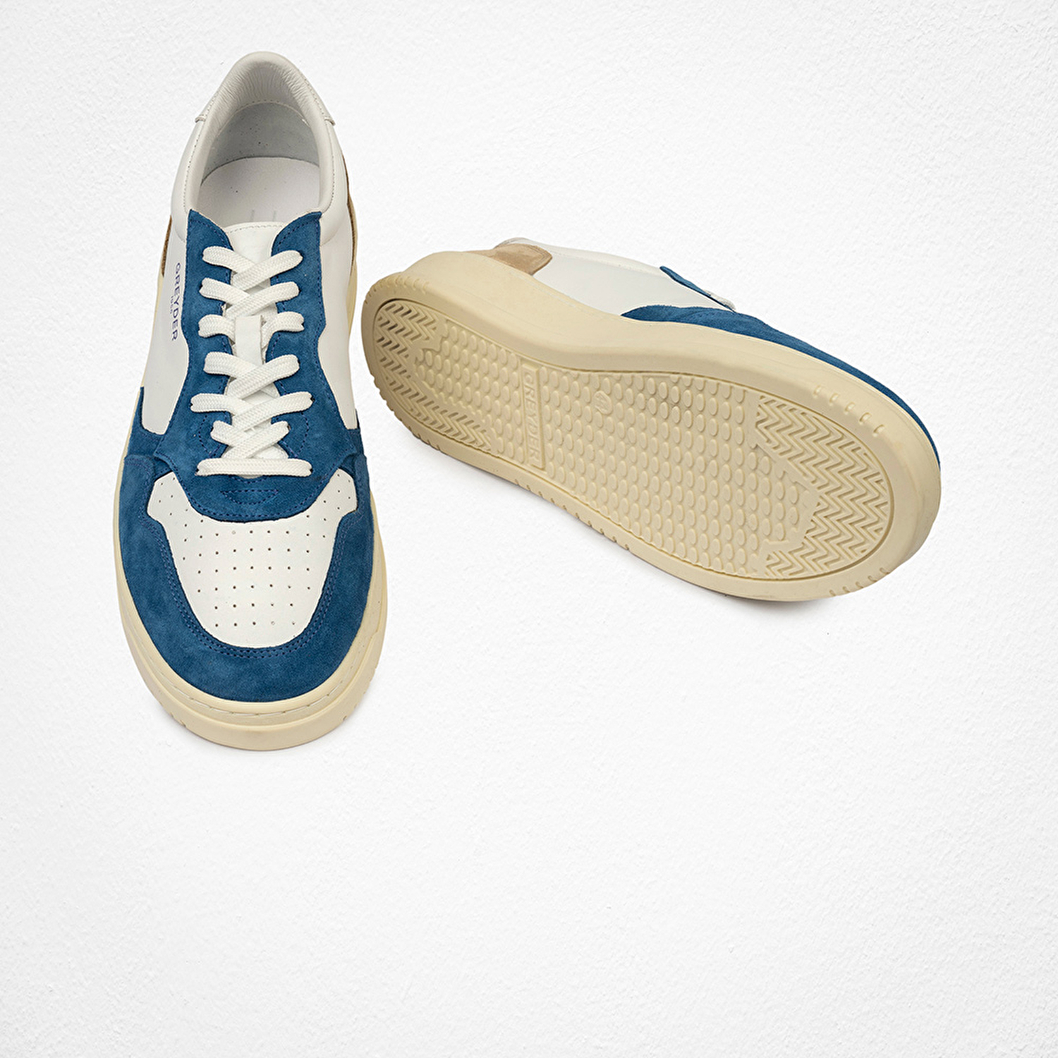 Erkek Saks Beyaz Hakiki Deri Sneaker Ayakkabı 4Y1SA62609-8