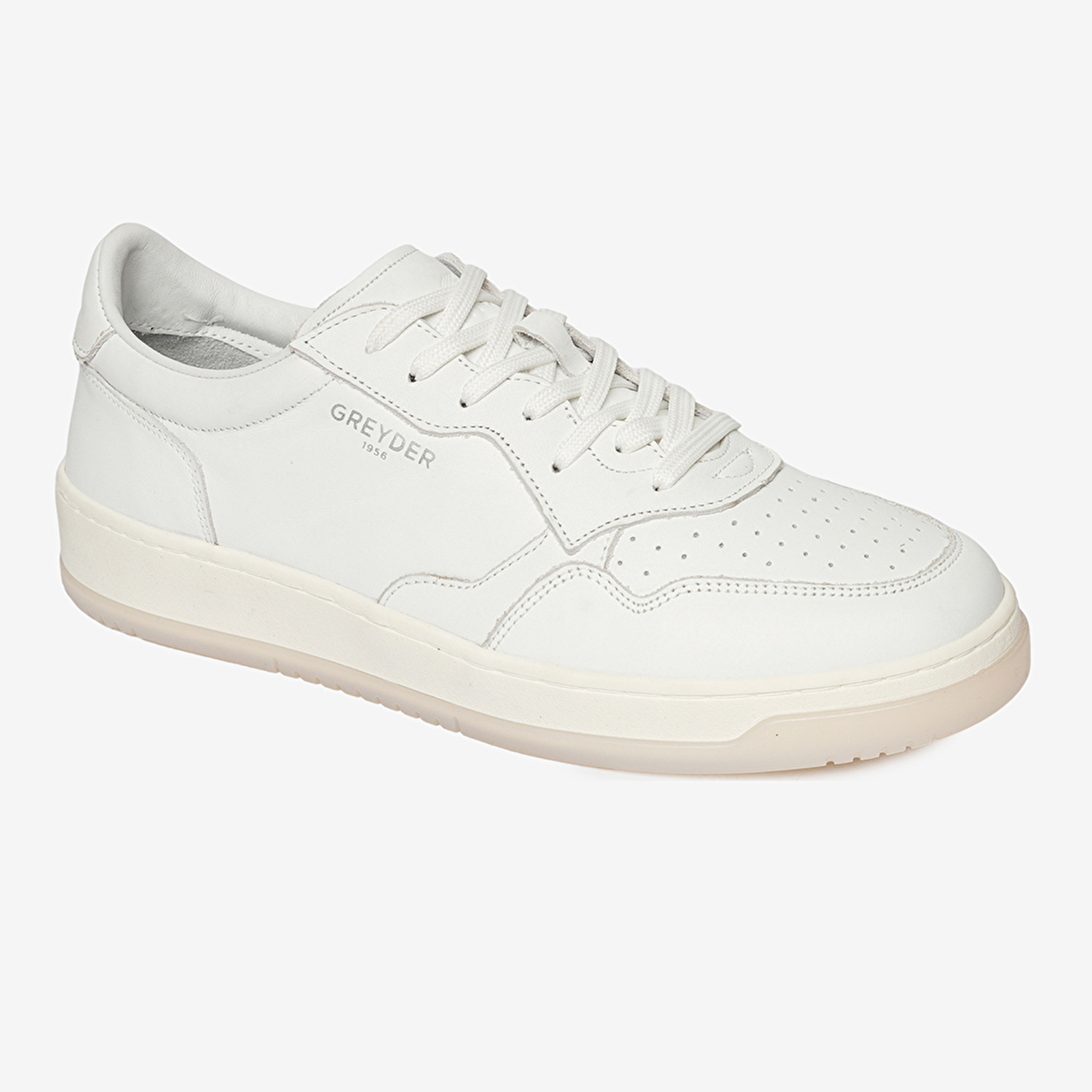 Erkek Kırık Beyaz Hakiki Deri Sneaker Ayakkabı 4Y1SA62609-1