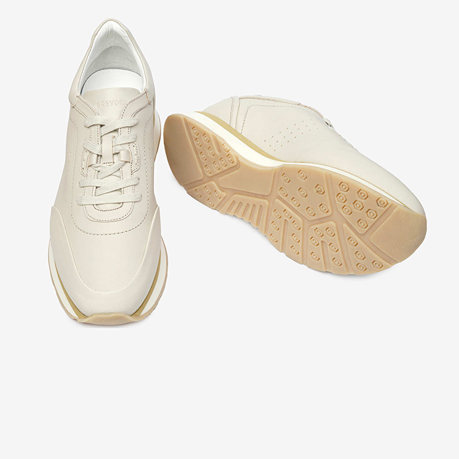 Erkek Beyaz Hakiki Deri Sneaker Ayakkabı 4Y1SA64509-6