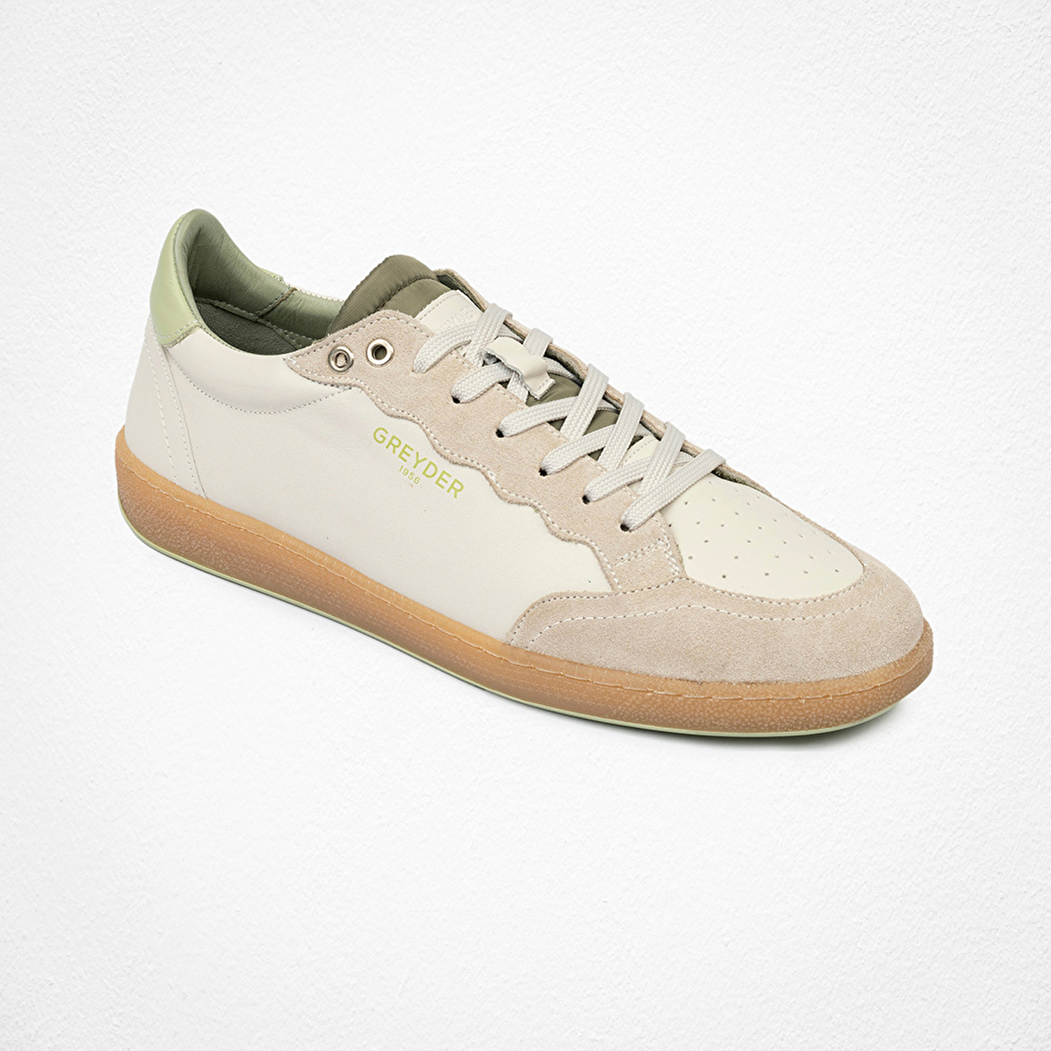Erkek Bej Hakiki Deri Sneaker Ayakkabı 4Y1SA64532-1