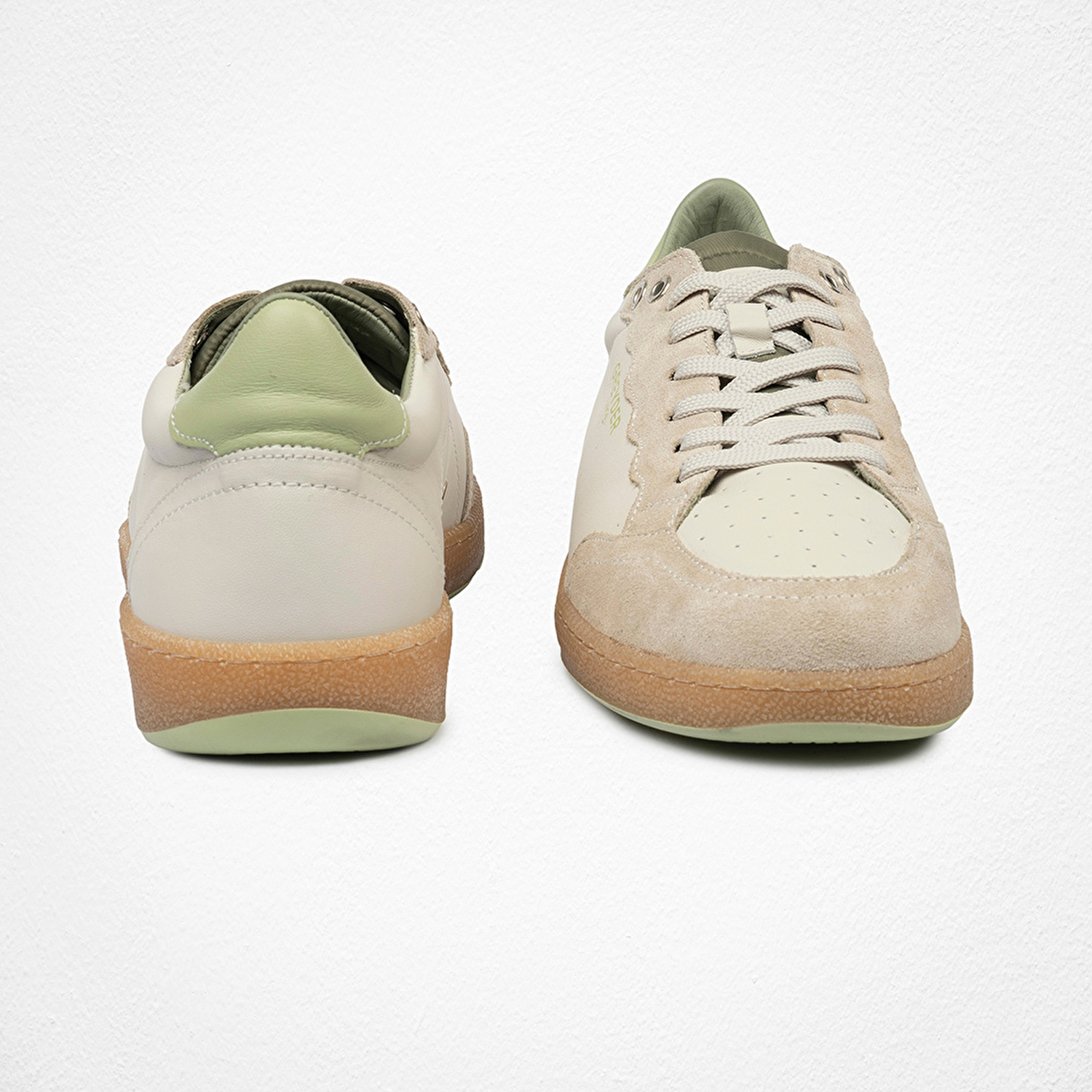 Erkek Bej Hakiki Deri Sneaker Ayakkabı 4Y1SA64532-7