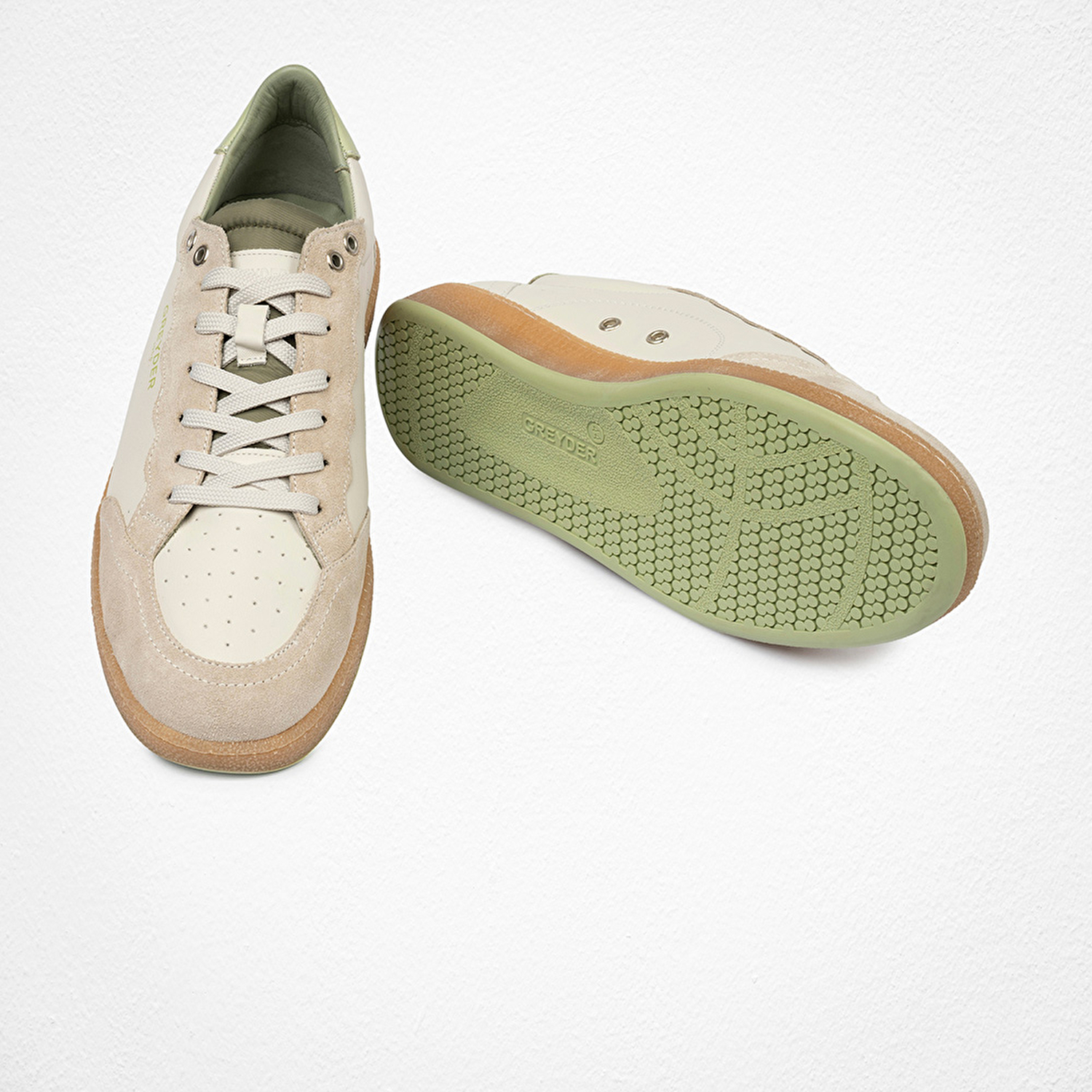 Erkek Bej Hakiki Deri Sneaker Ayakkabı 4Y1SA64532-6