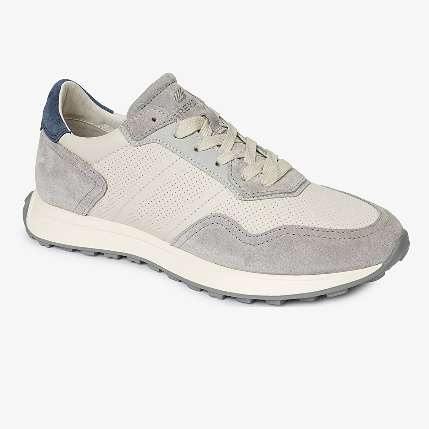 Erkek Açık Gri Hakiki Deri Sneaker Ayakkabı 4Y1UA17310-1