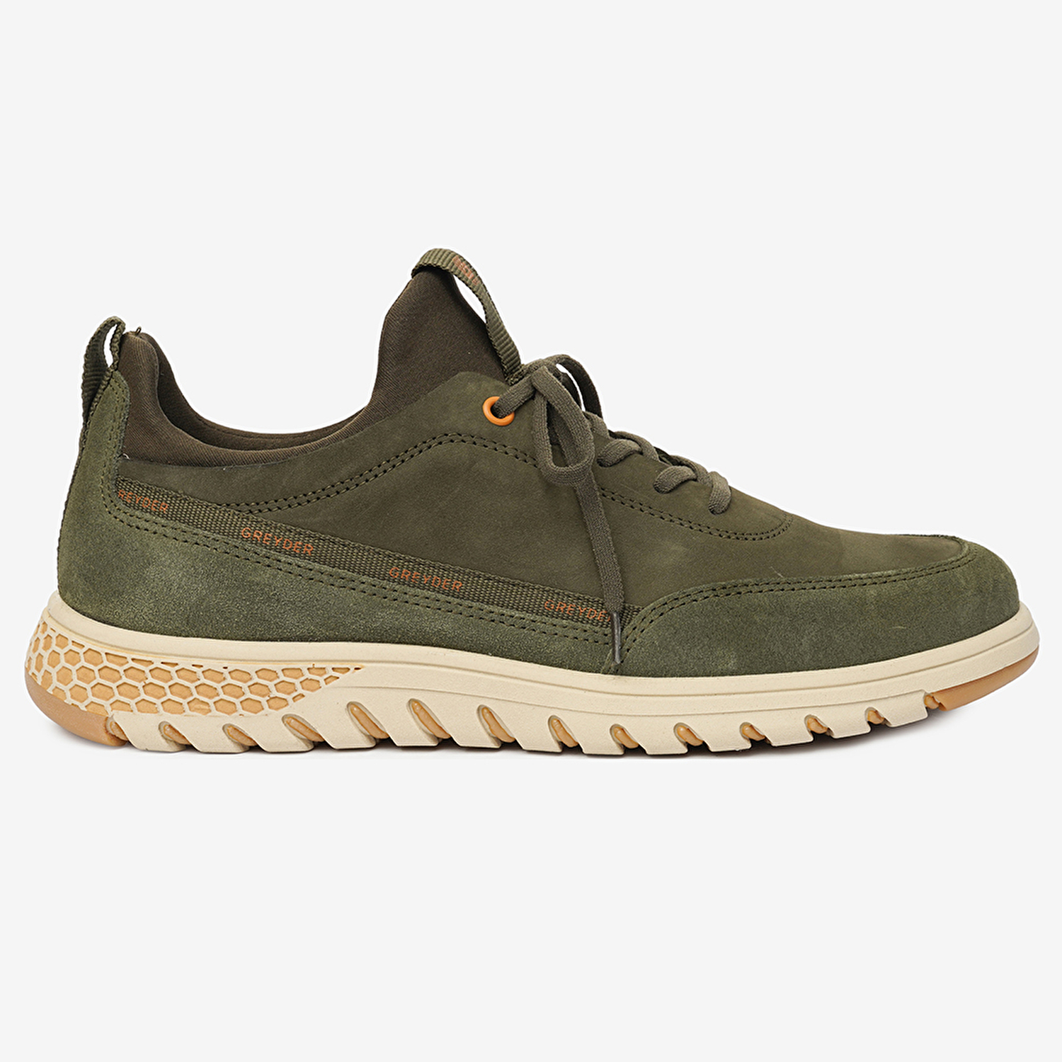 Erkek Haki Hakiki Deri Sneaker Ayakkabı 4Y1UA17611-2