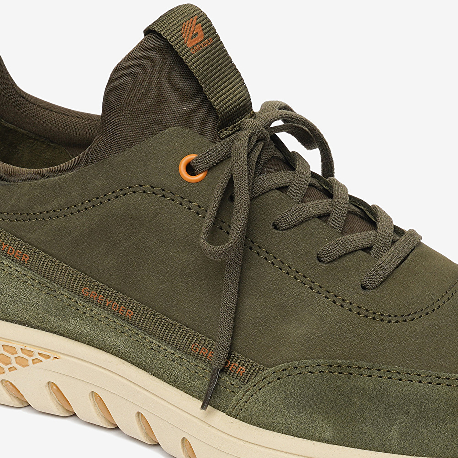 Erkek Haki Hakiki Deri Sneaker Ayakkabı 4Y1UA17611-5