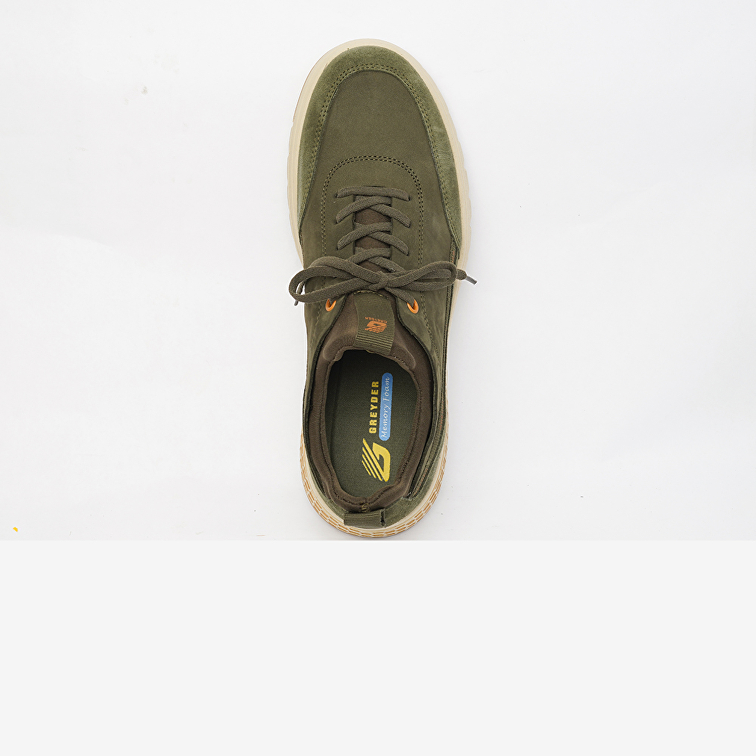 Erkek Haki Hakiki Deri Sneaker Ayakkabı 4Y1UA17611-4