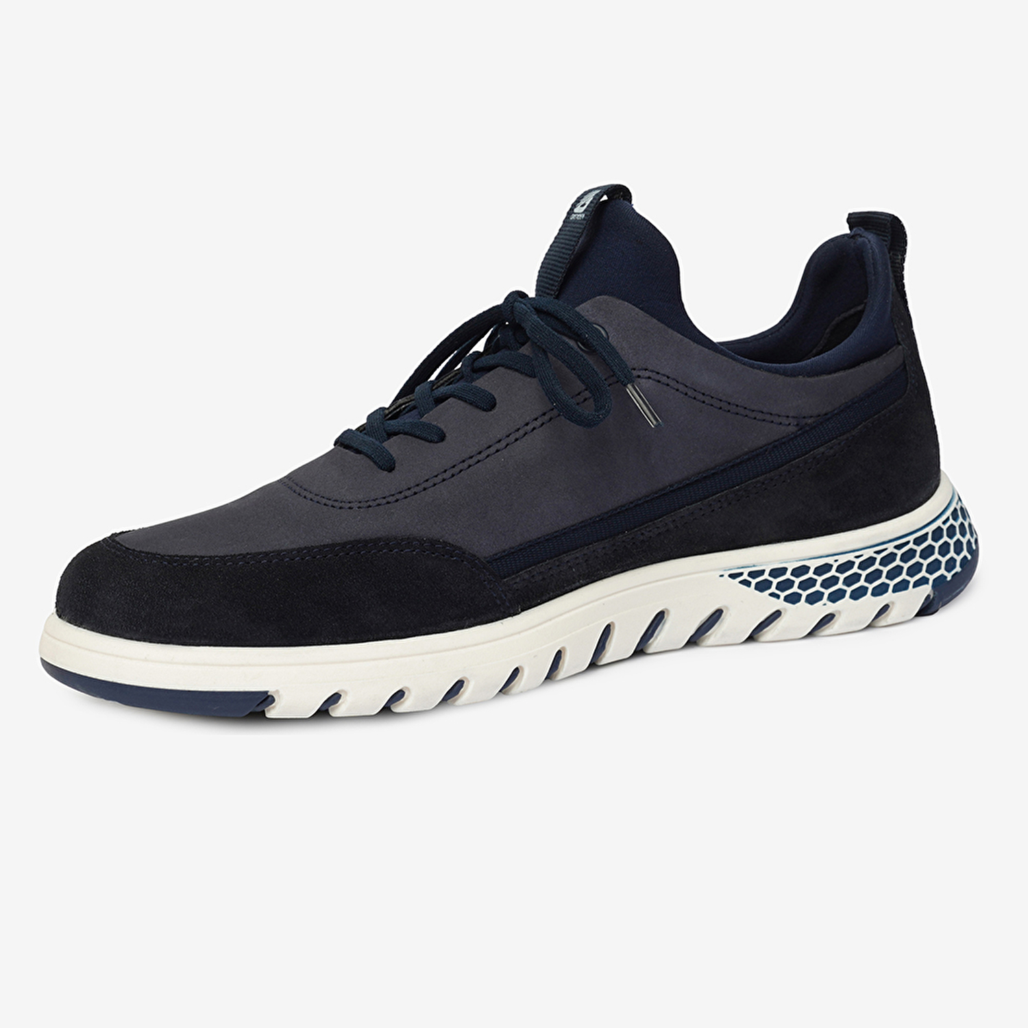 Erkek Açık Lacivert Hakiki Deri Sneaker Ayakkabı 4Y1UA17611-3